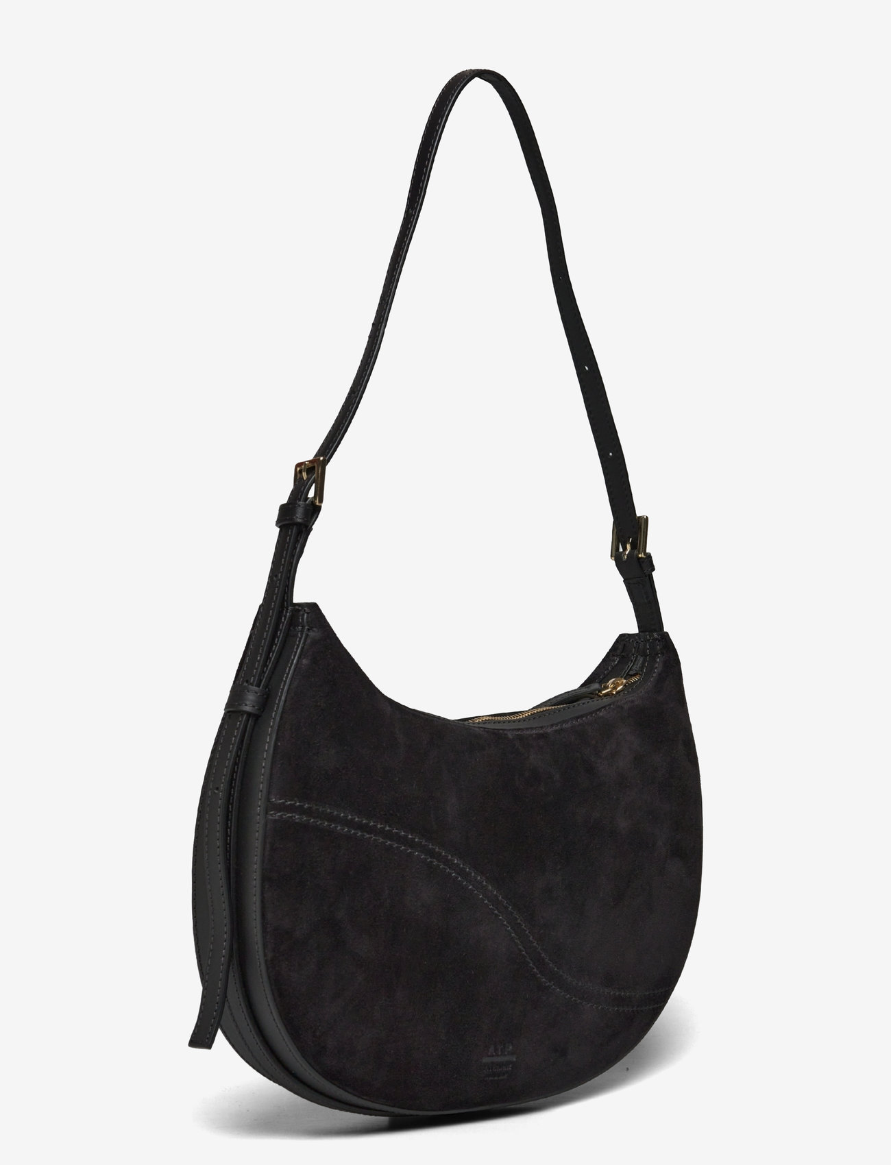 ATP Atelier - Liveri Black Suede/Vacchetta - shoulder bags - black - 3