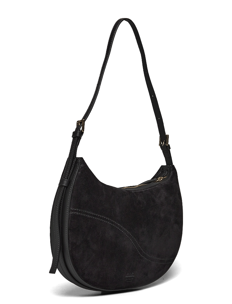 ATP Atelier - Liveri Black Suede/Vacchetta - shoulder bags - black - 3