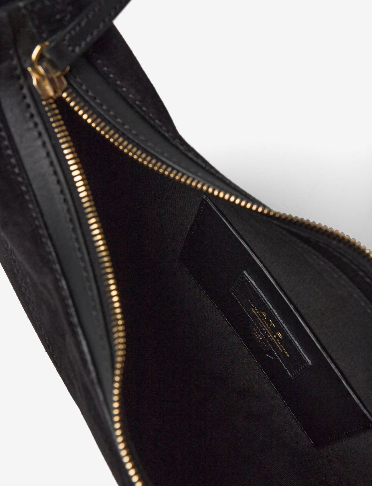 ATP Atelier - Liveri Black Suede/Vacchetta - shoulder bags - black - 4