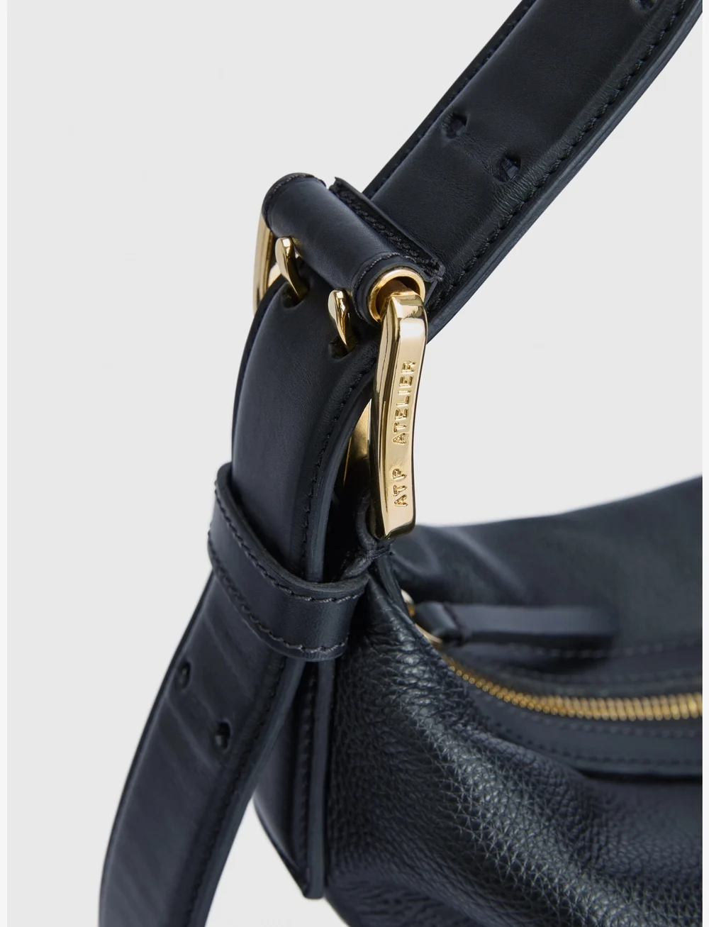 ATP Atelier - Bassano Black Grained Calf/Vacchetta - shoppingväskor - black - 4