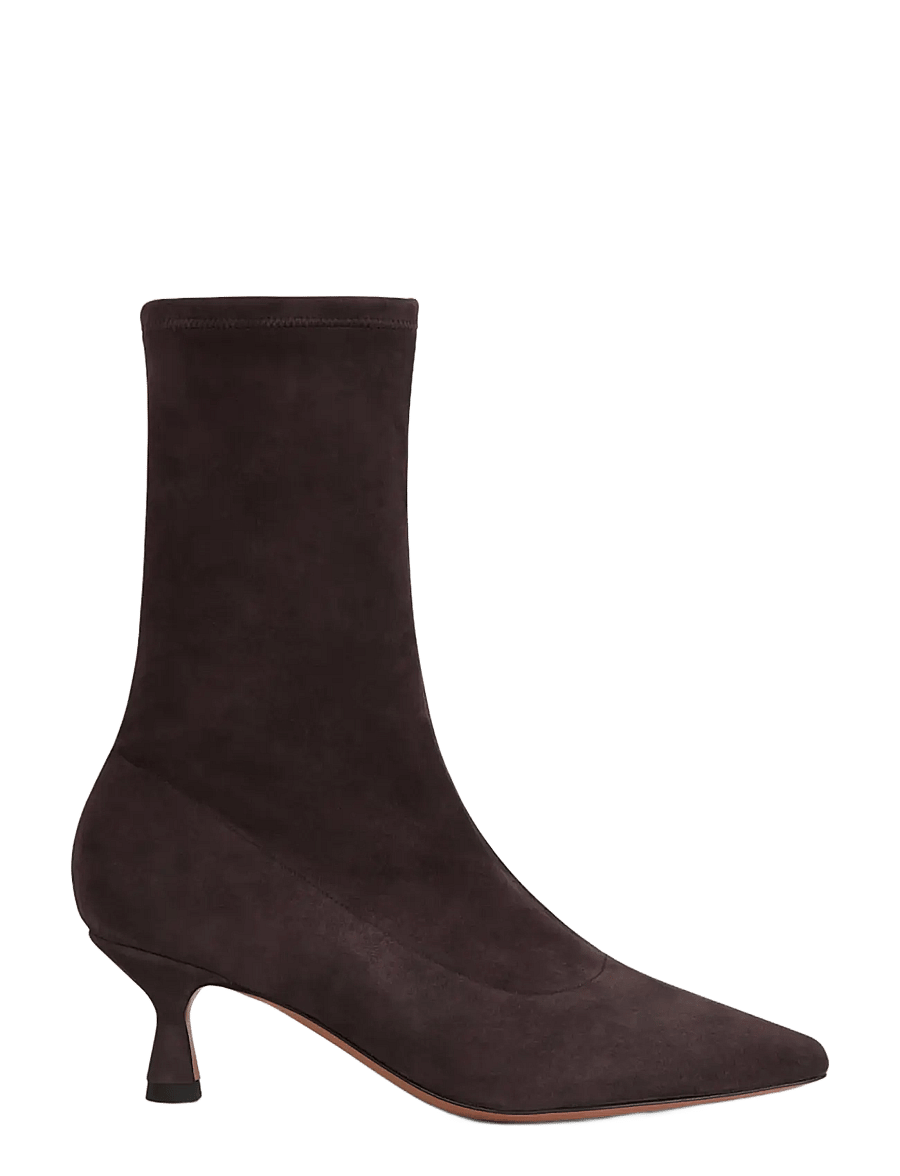 ATP Atelier - Cerone Walnut Suede Stretch - heeled ankle boots - walnut - 0