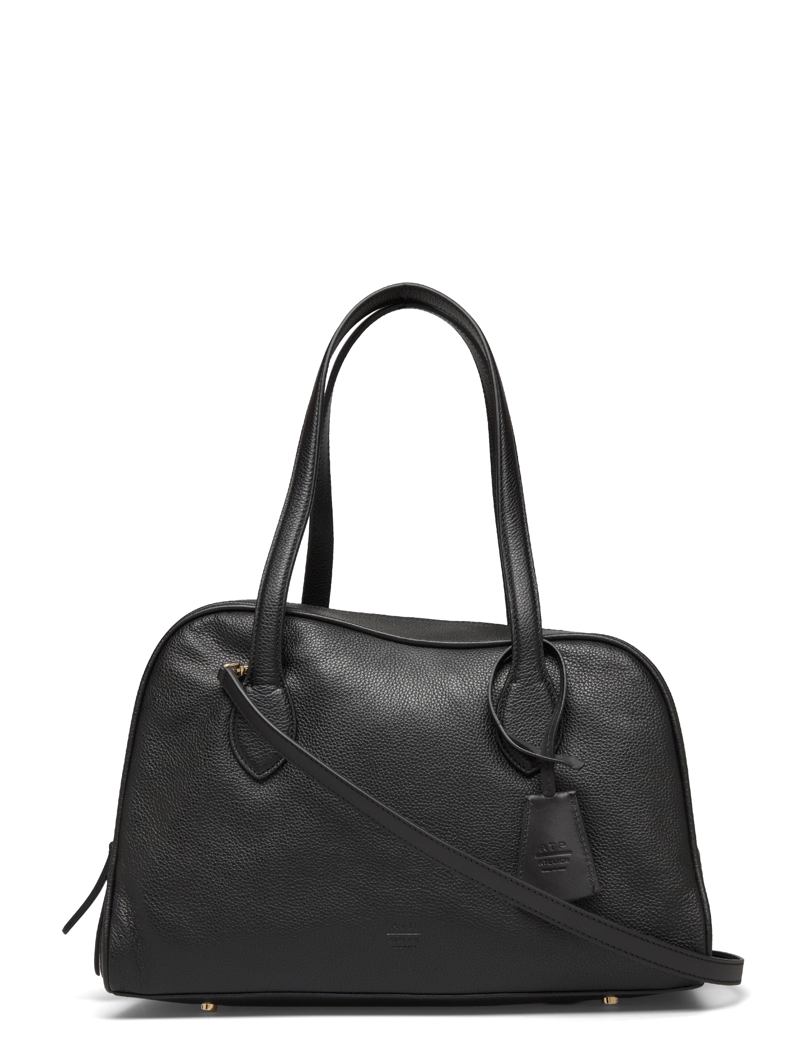 ATP Atelier Noale Black Grained Calf, Kvinder, Bowling Taske, Sort, Str: ONE SIZE