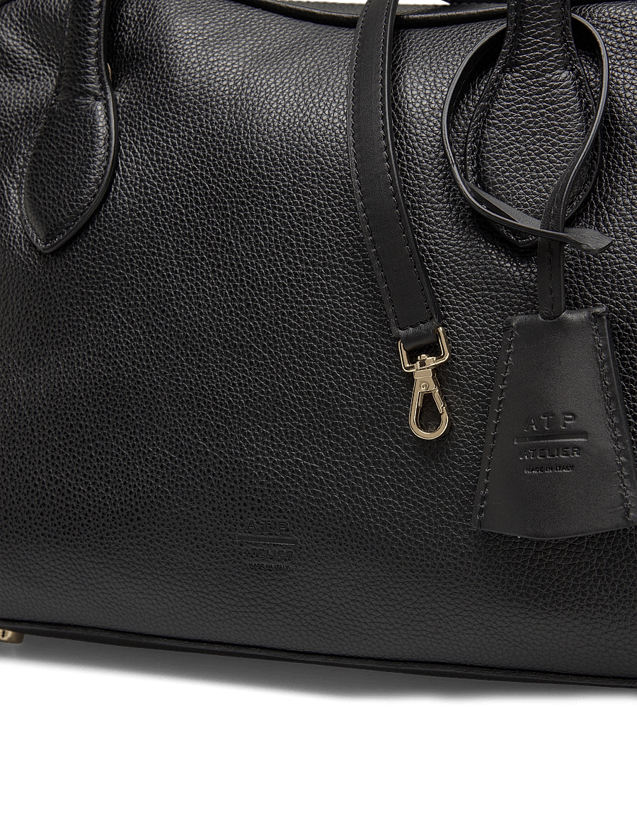 ATP Atelier - Noale Black Grained Calf - shoulder bags - black - 4