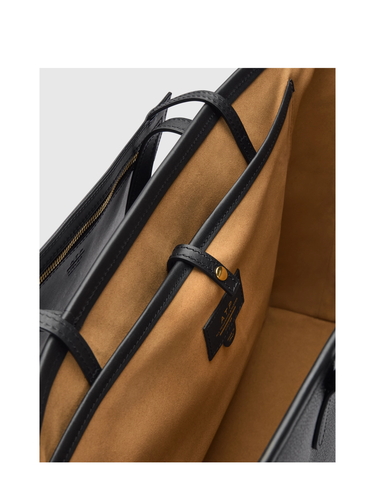 ATP Atelier - Eraclea Black Grained Calf/Vacchetta - shoppers - black - 3