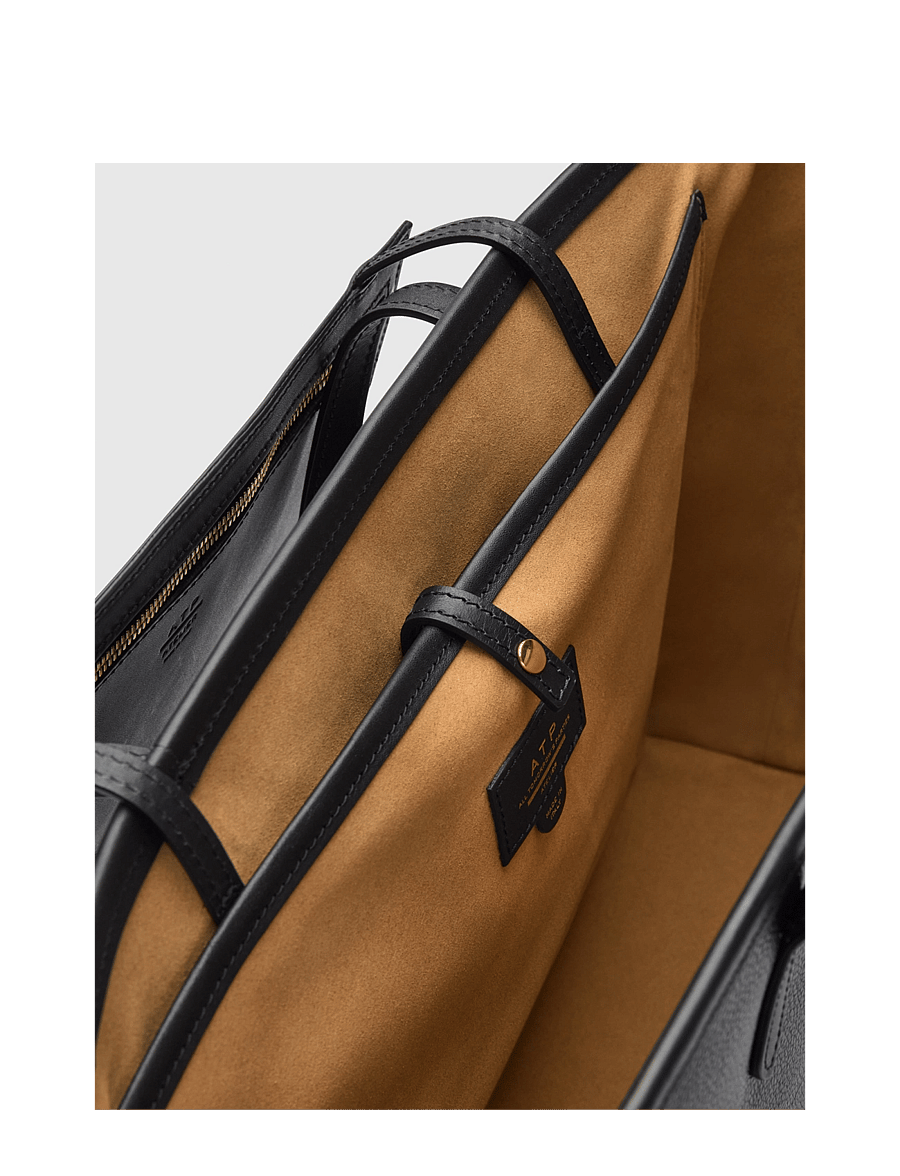 ATP Atelier - Eraclea Black Grained Calf/Vacchetta - shoppers - black - 3