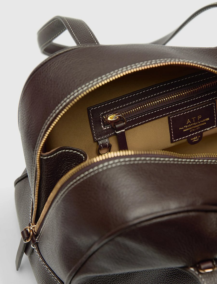 ATP Atelier - Noale Walnut/Contrast Stitch Grained Calf - shopping - walnut/contrast stitch - 4
