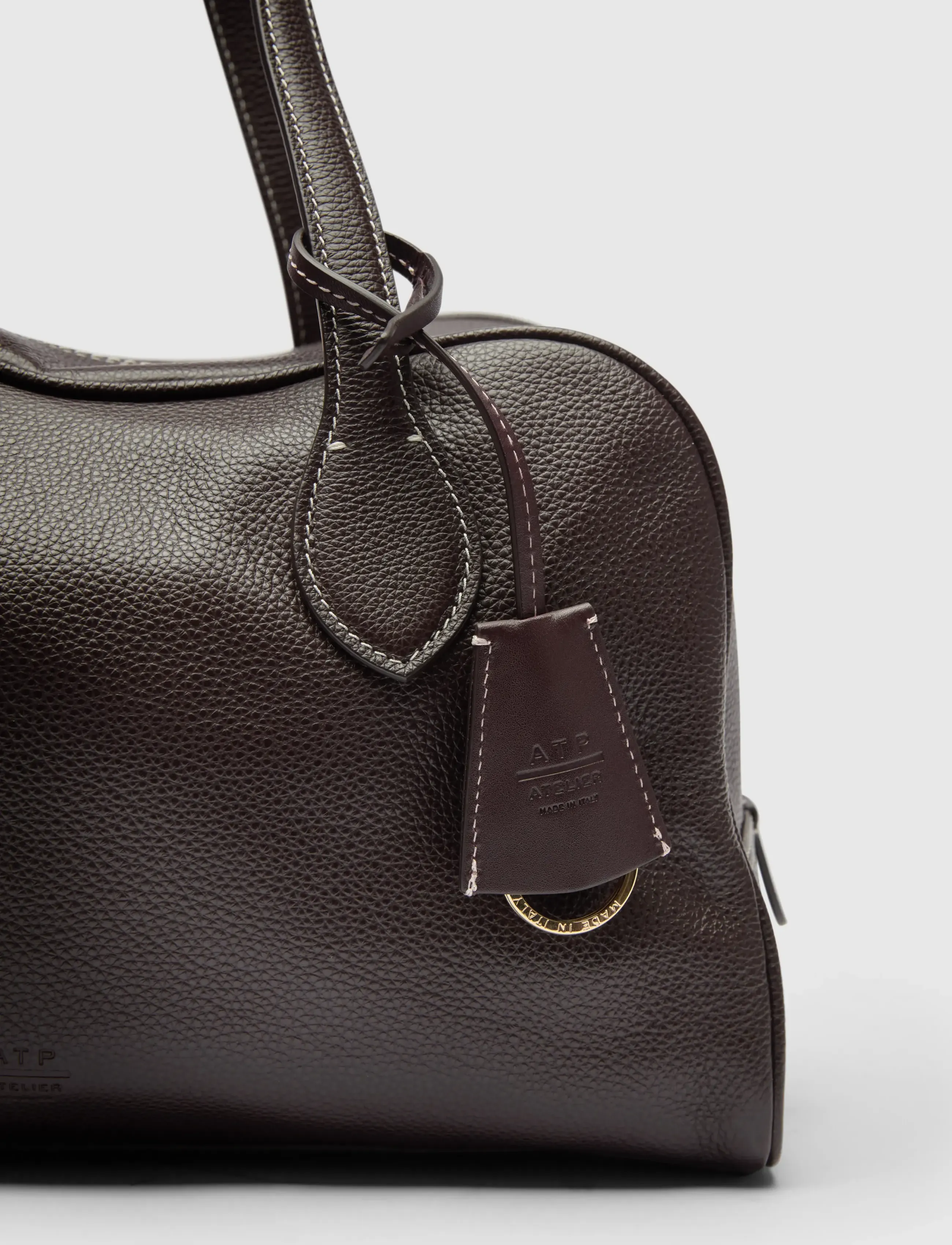 ATP Atelier - Noale Walnut/Contrast Stitch Grained Calf - shoppere - walnut/contrast stitch - 5
