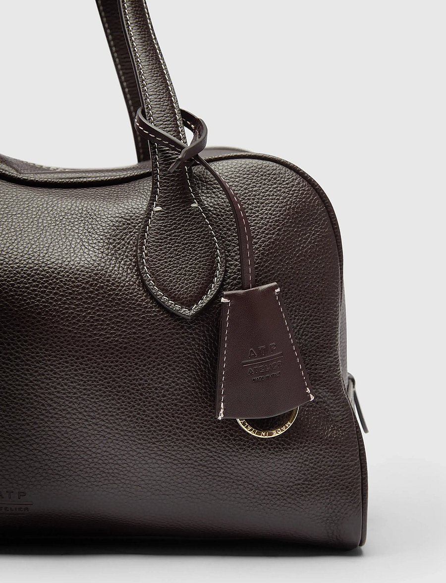 ATP Atelier - Noale Walnut/Contrast Stitch Grained Calf - shopping - walnut/contrast stitch - 5