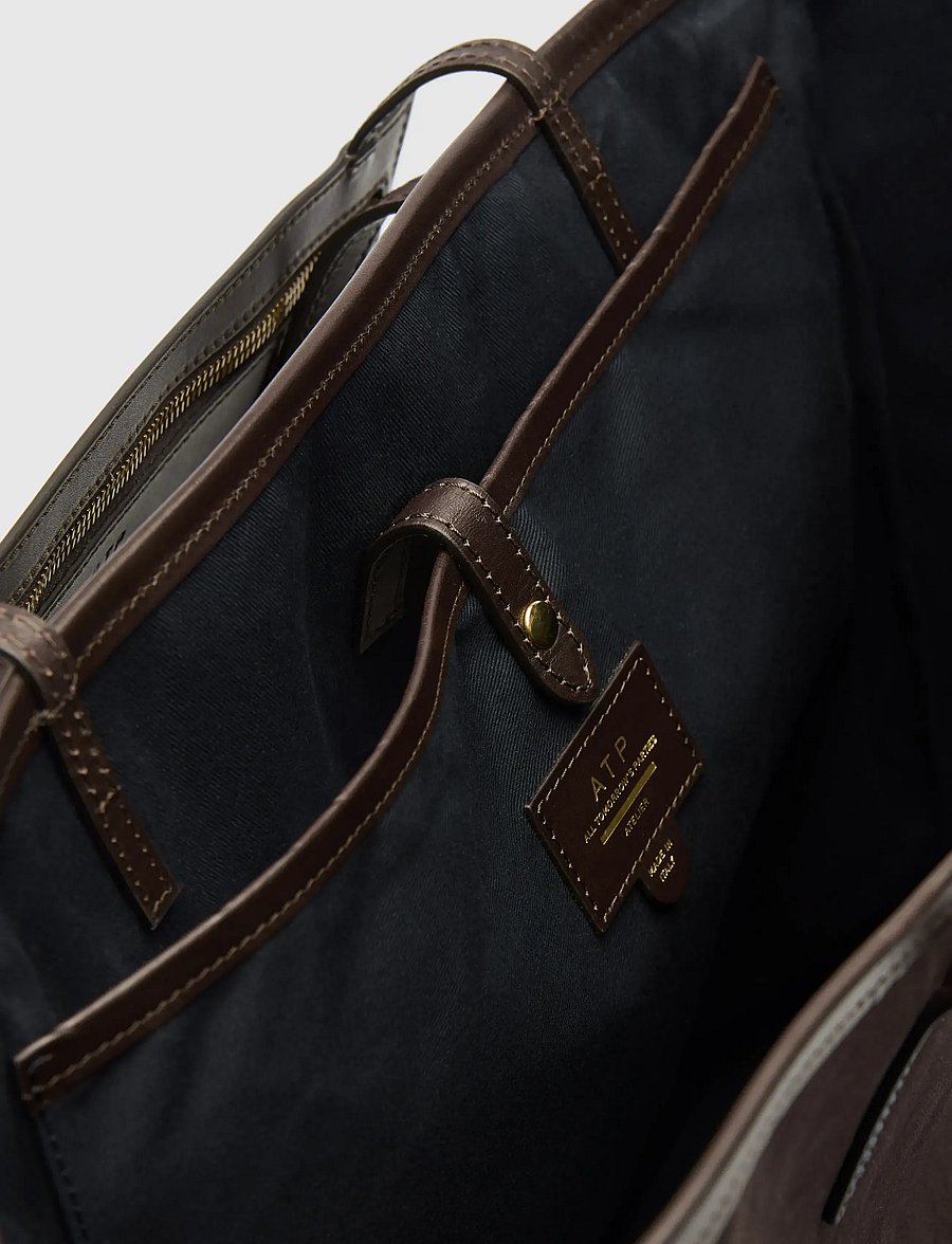 ATP Atelier - Eraclea Walnut Suede/Vacchetta - shoppere - walnut - 4