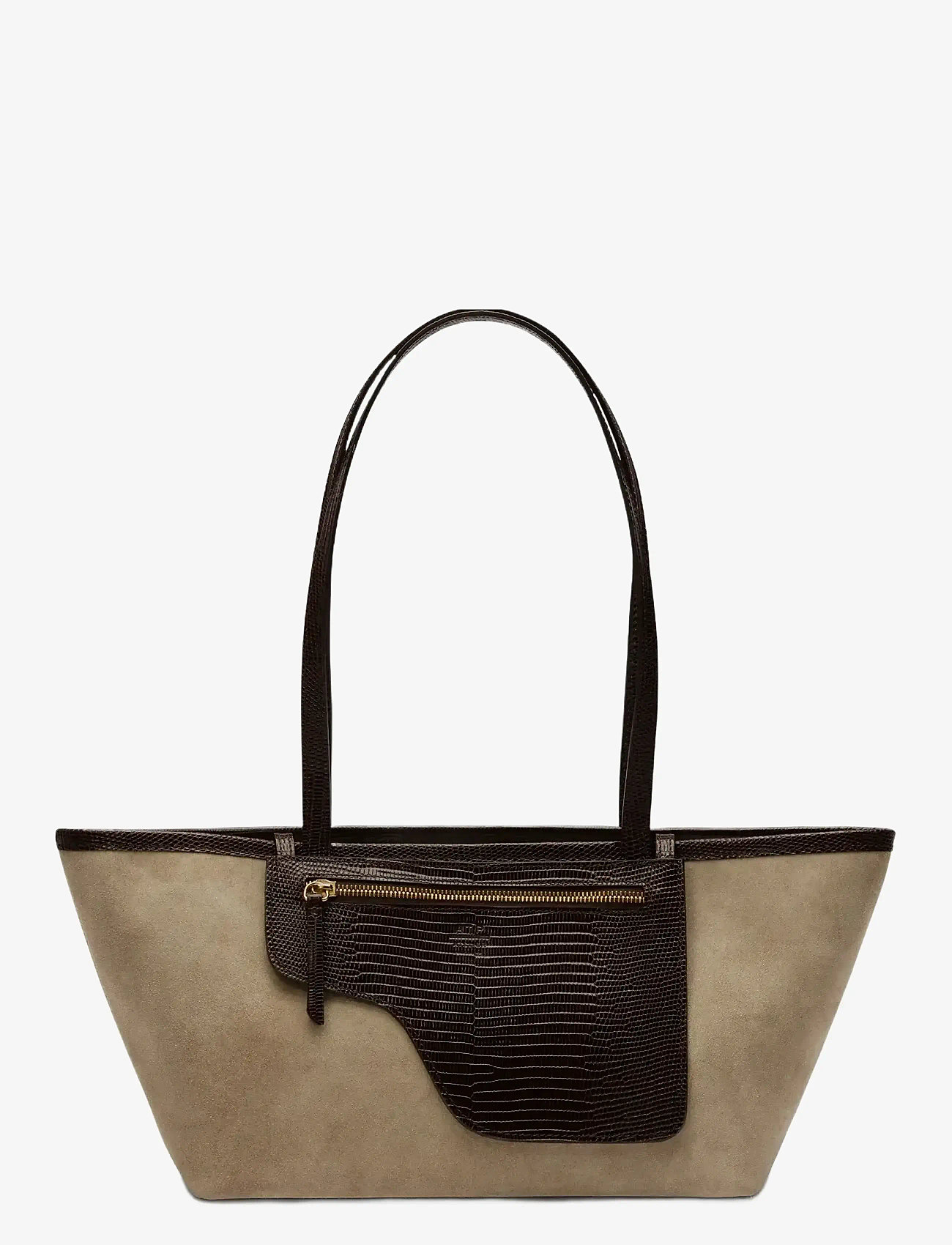 ATP Atelier - Gaiba Avena/Walnut Suede/Printed Lizard - shopper-laukut - avena/walnut - 1