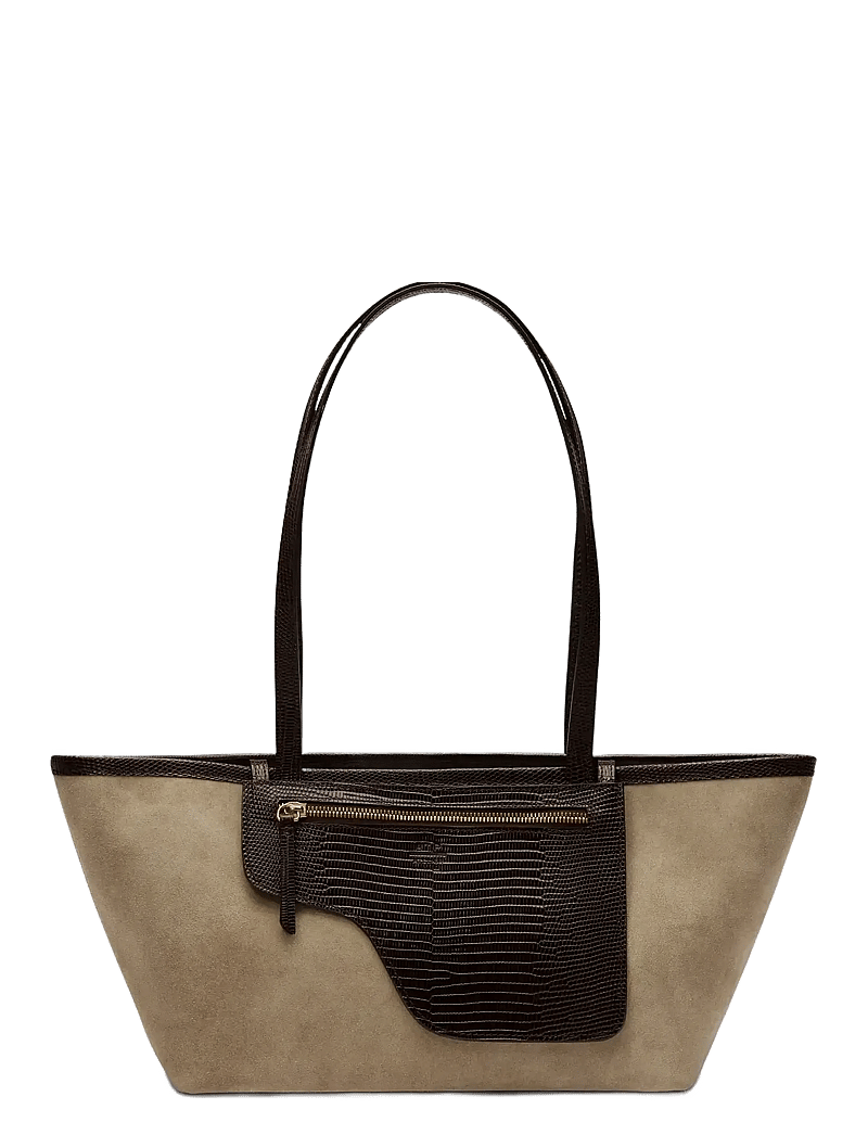 ATP Atelier - Gaiba Avena/Walnut Suede/Printed Lizard - shopper-laukut - avena/walnut - 1
