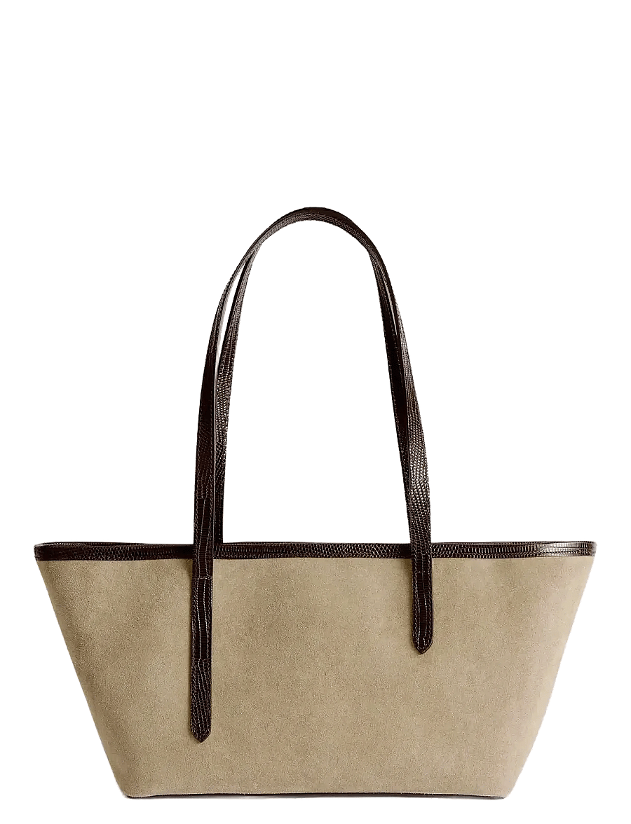 ATP Atelier - Gaiba Avena/Walnut Suede/Printed Lizard - shopper-laukut - avena/walnut - 2