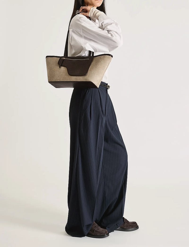 ATP Atelier - Gaiba Avena/Walnut Suede/Printed Lizard - shopper-laukut - avena/walnut - 0