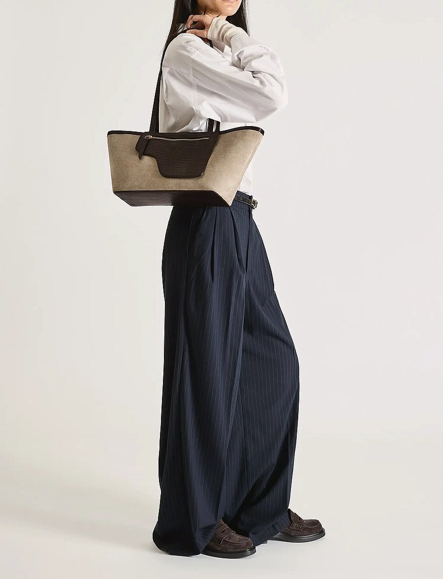 ATP Atelier - Gaiba Avena/Walnut Suede/Printed Lizard - shopper-laukut - avena/walnut - 0