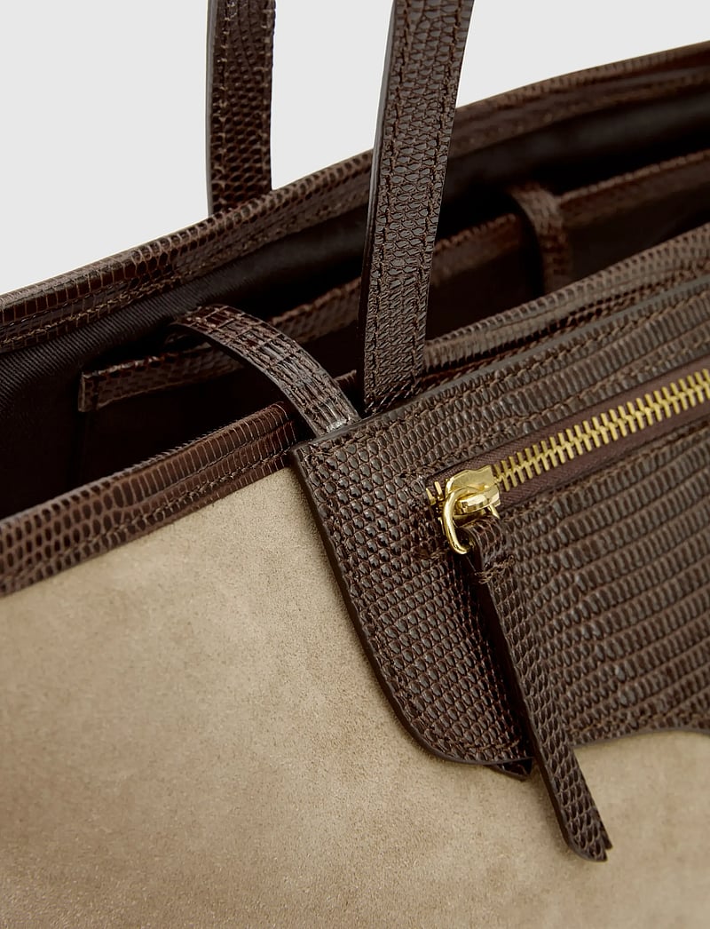 ATP Atelier - Gaiba Avena/Walnut Suede/Printed Lizard - shopper-laukut - avena/walnut - 3
