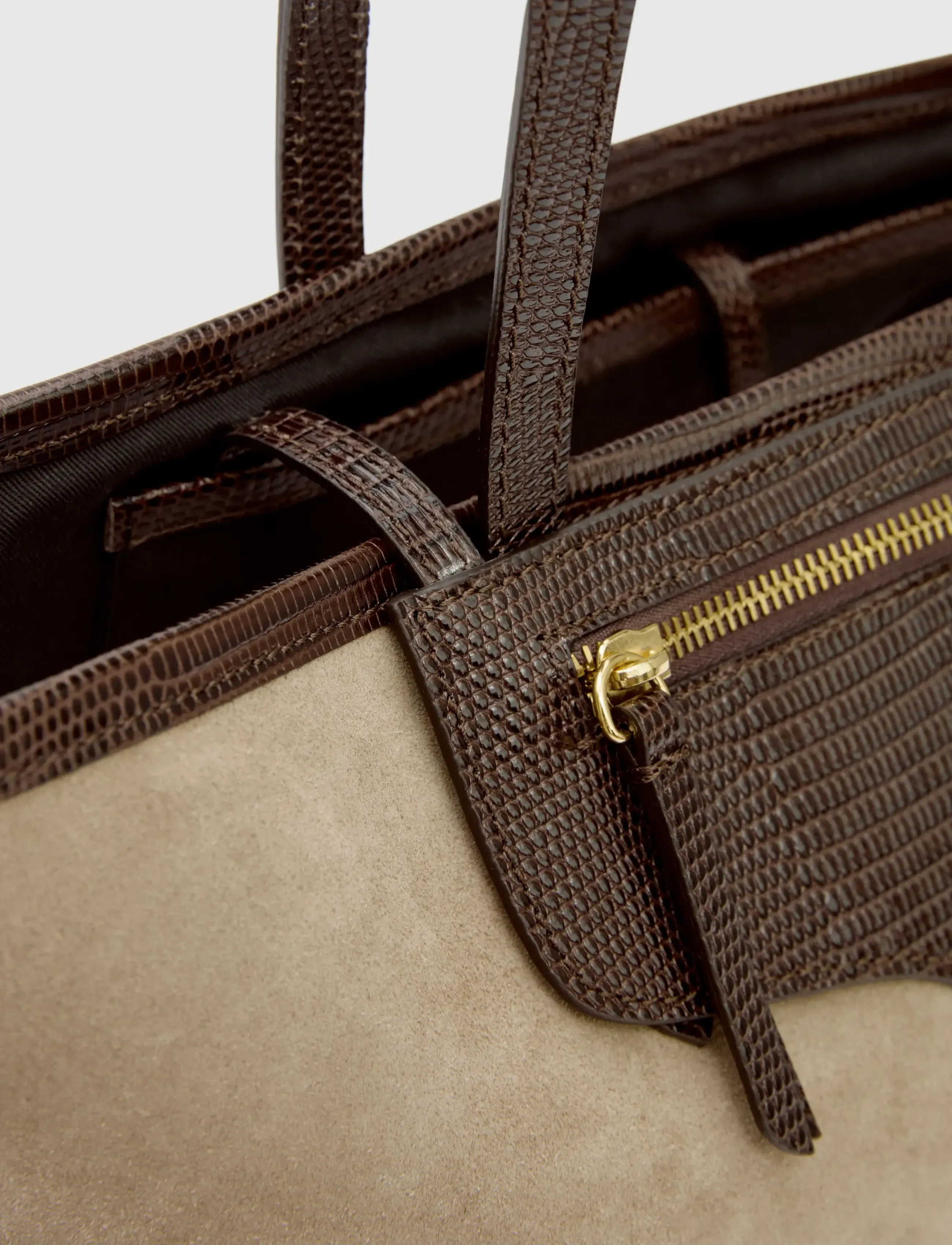 ATP Atelier - Gaiba Avena/Walnut Suede/Printed Lizard - shopper töskur - avena/walnut - 3