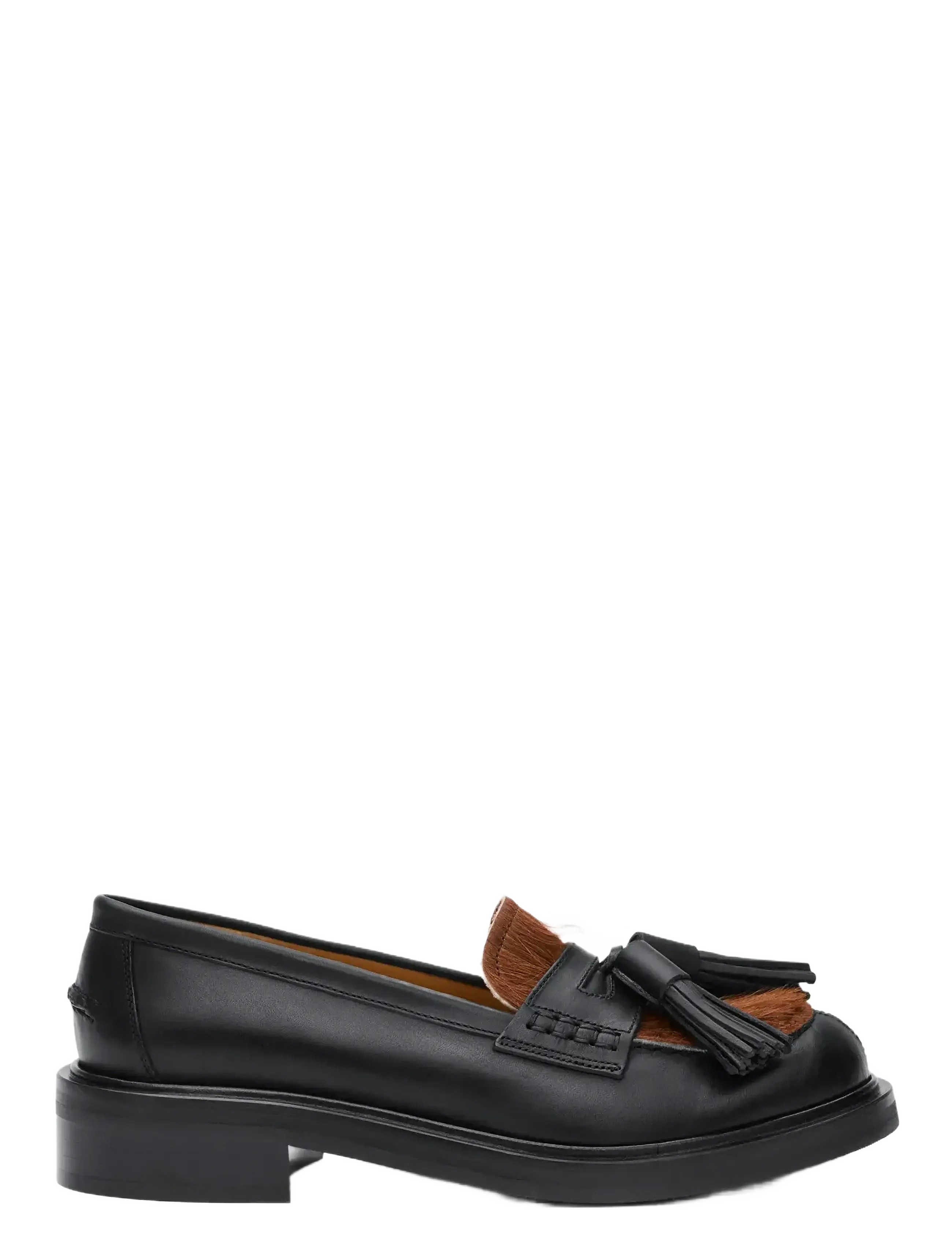 ATP Atelier Albaredo Tassel Black/Cannella Calf/Pony - Loafers - BLACK/CANNELLA / black