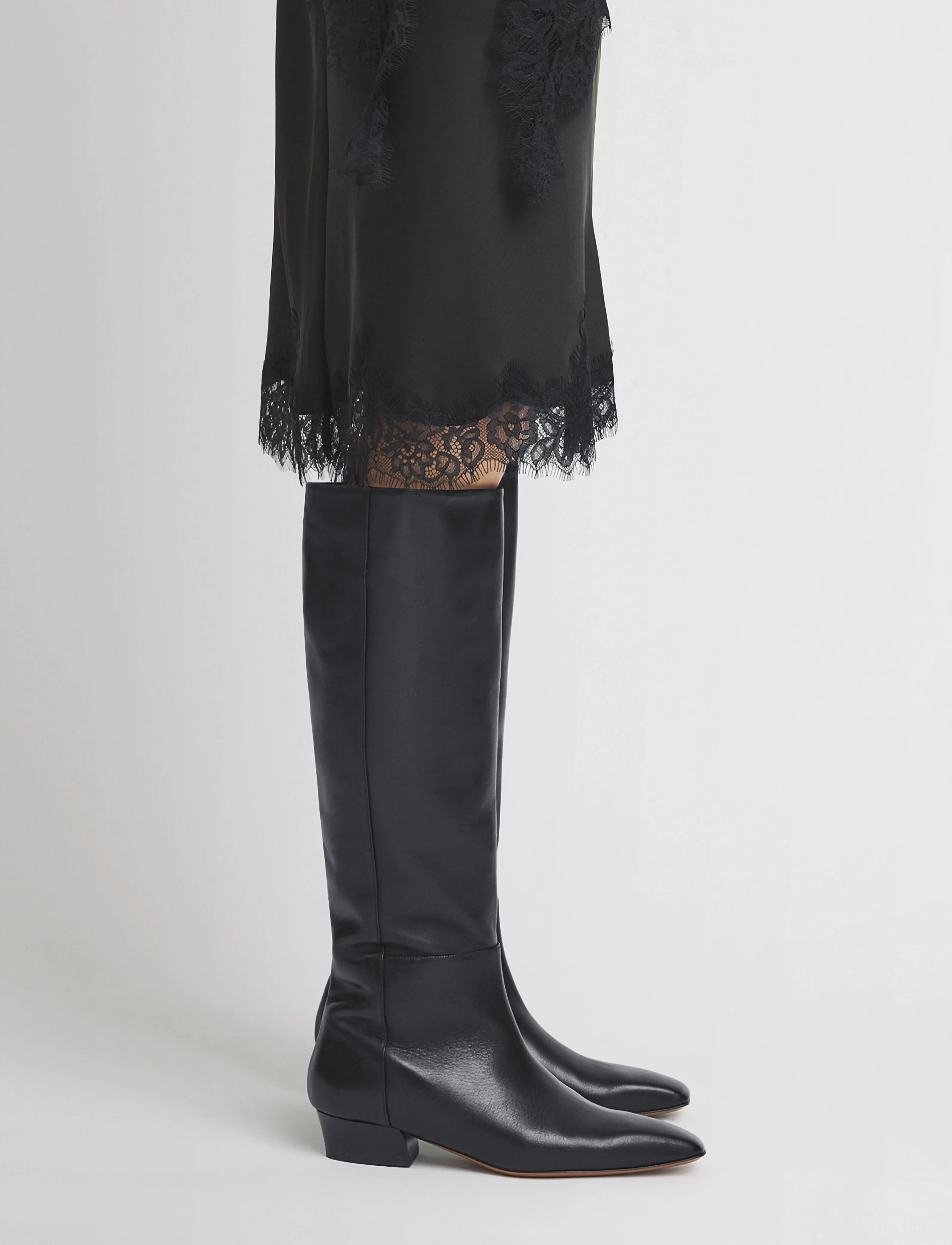 ATP Atelier Erve Black Calf, 41, Black, Støvler > Lange, Dame