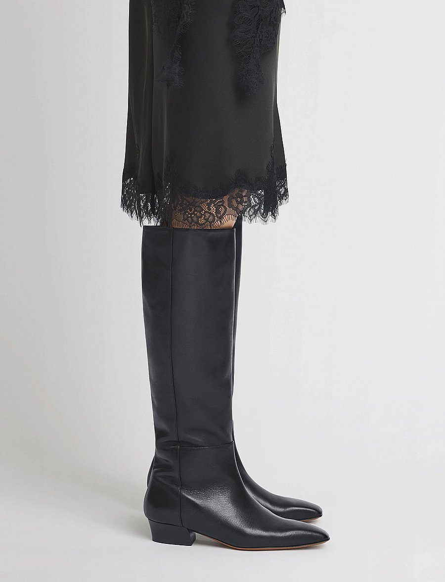ATP Atelier - Erve Black Calf - knähöga stövlar - black - 0