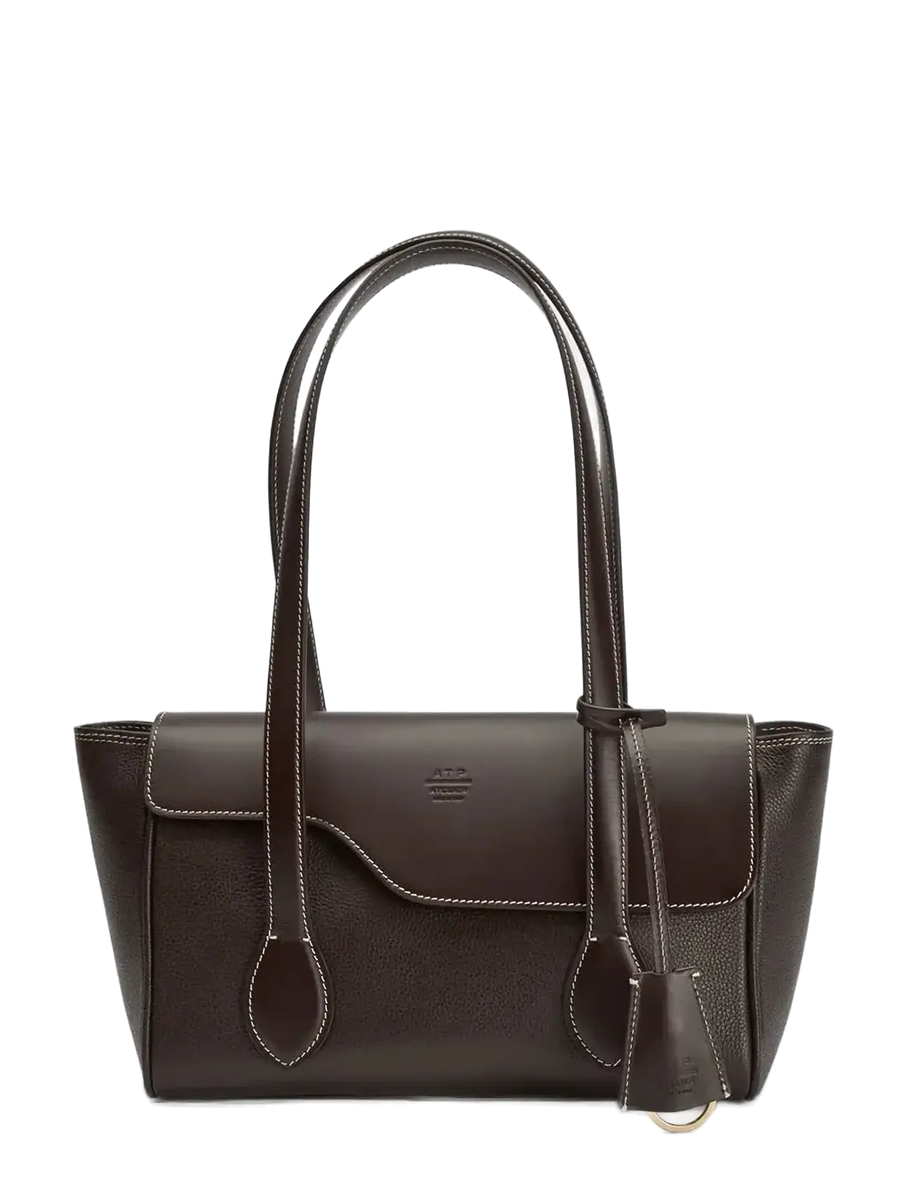 ATP Atelier Eira Walnut/Contrast Stitch Grained Calf/Vacchetta - Torby - WALNUT/CONTRAST STITCH / brown