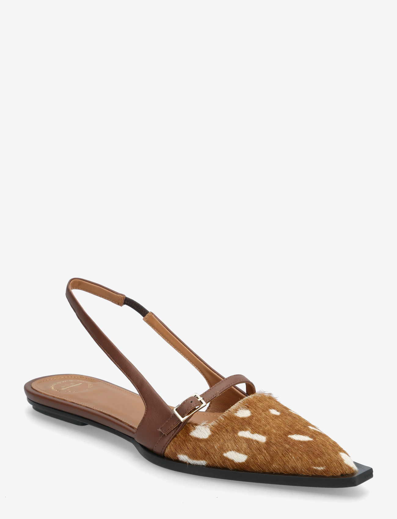 ATP Atelier - Cortina Cannella Printed Cerbiatto Pony/Nappa - madalad slingback-kingad - cannella - 0