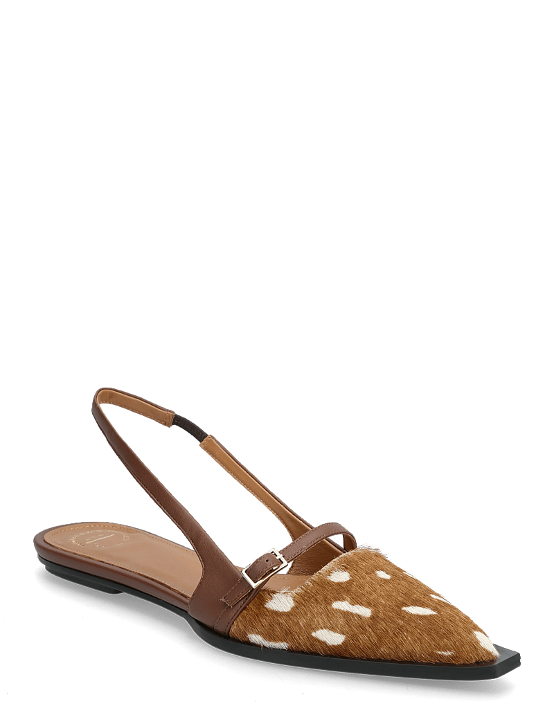 ATP Atelier - Cortina Cannella Printed Cerbiatto Pony/Nappa - madalad slingback-kingad - cannella - 0