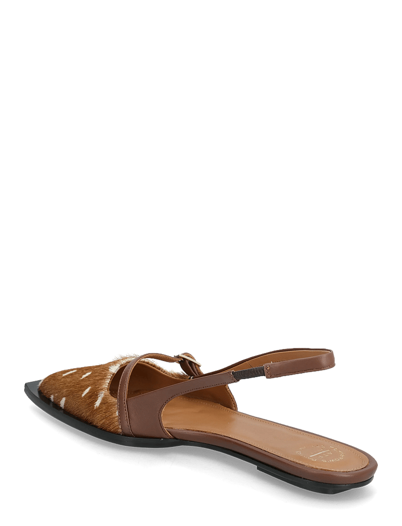 ATP Atelier - Cortina Cannella Printed Cerbiatto Pony/Nappa - madalad slingback-kingad - cannella - 2