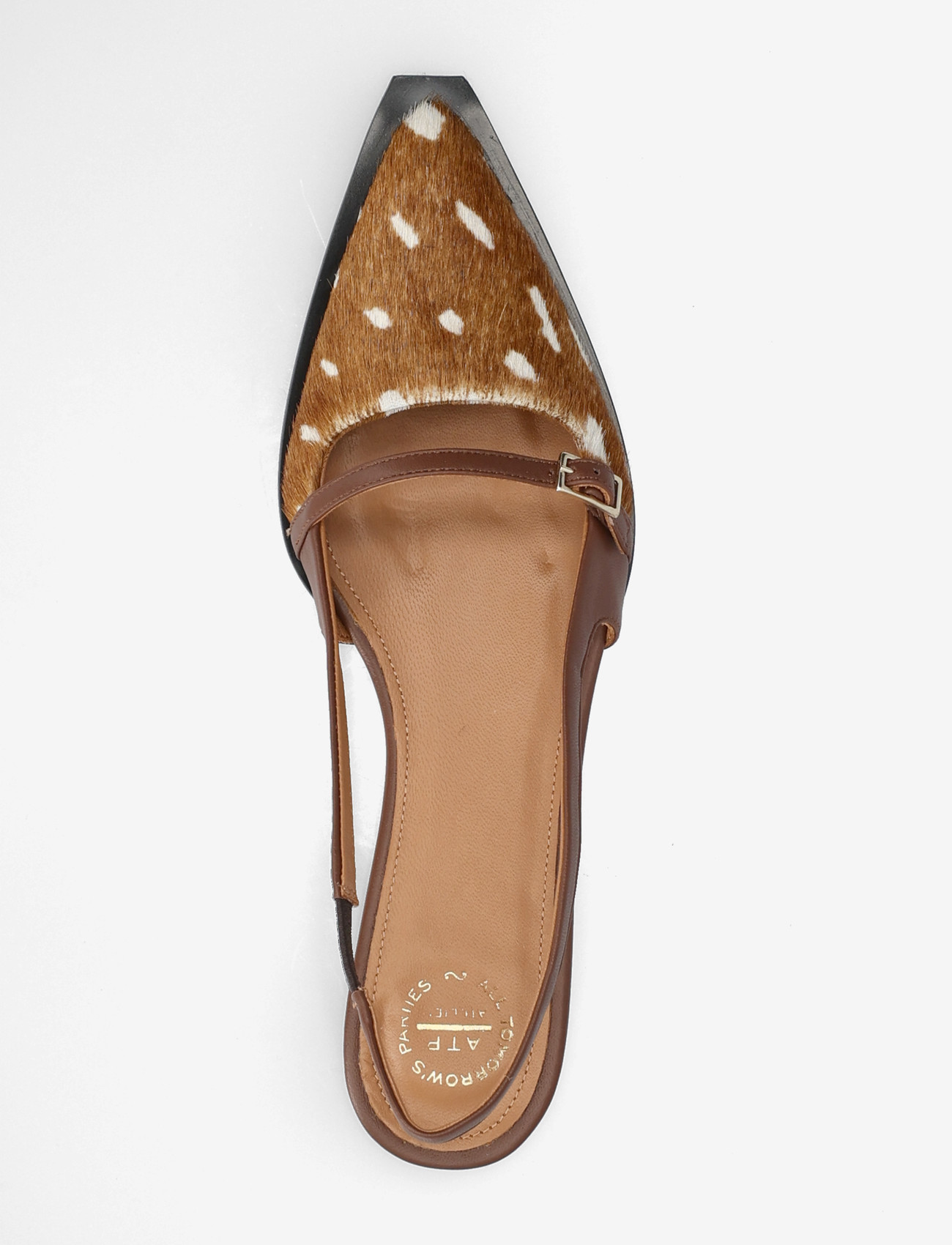 ATP Atelier - Cortina Cannella Printed Cerbiatto Pony/Nappa - madalad slingback-kingad - cannella - 3