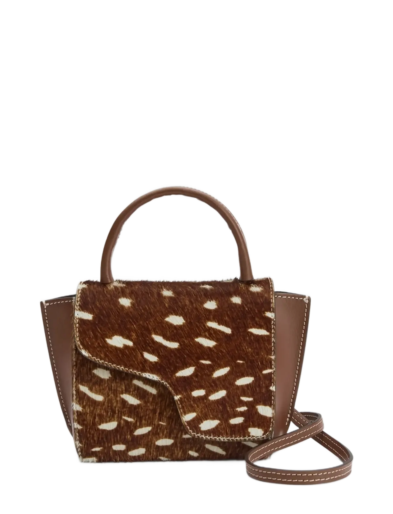 ATP Atelier Montalcino Cannella Printed Cerbiatto Pony/Vacchetta - Väskor - CANNELLA / brown