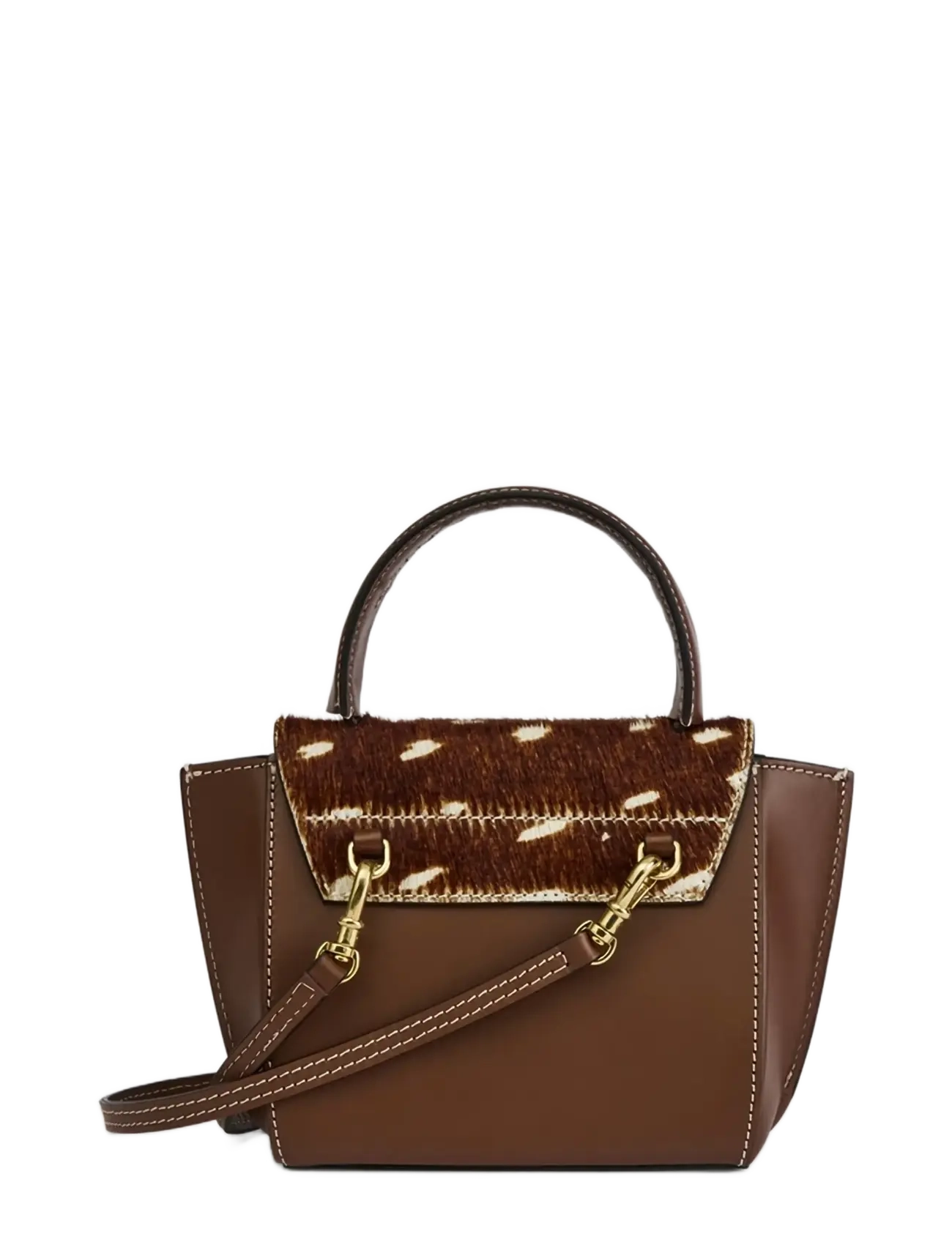 ATP Atelier - Montalcino Cannella Printed Cerbiatto Pony/Vacchetta - top handle tasker - cannella - 1