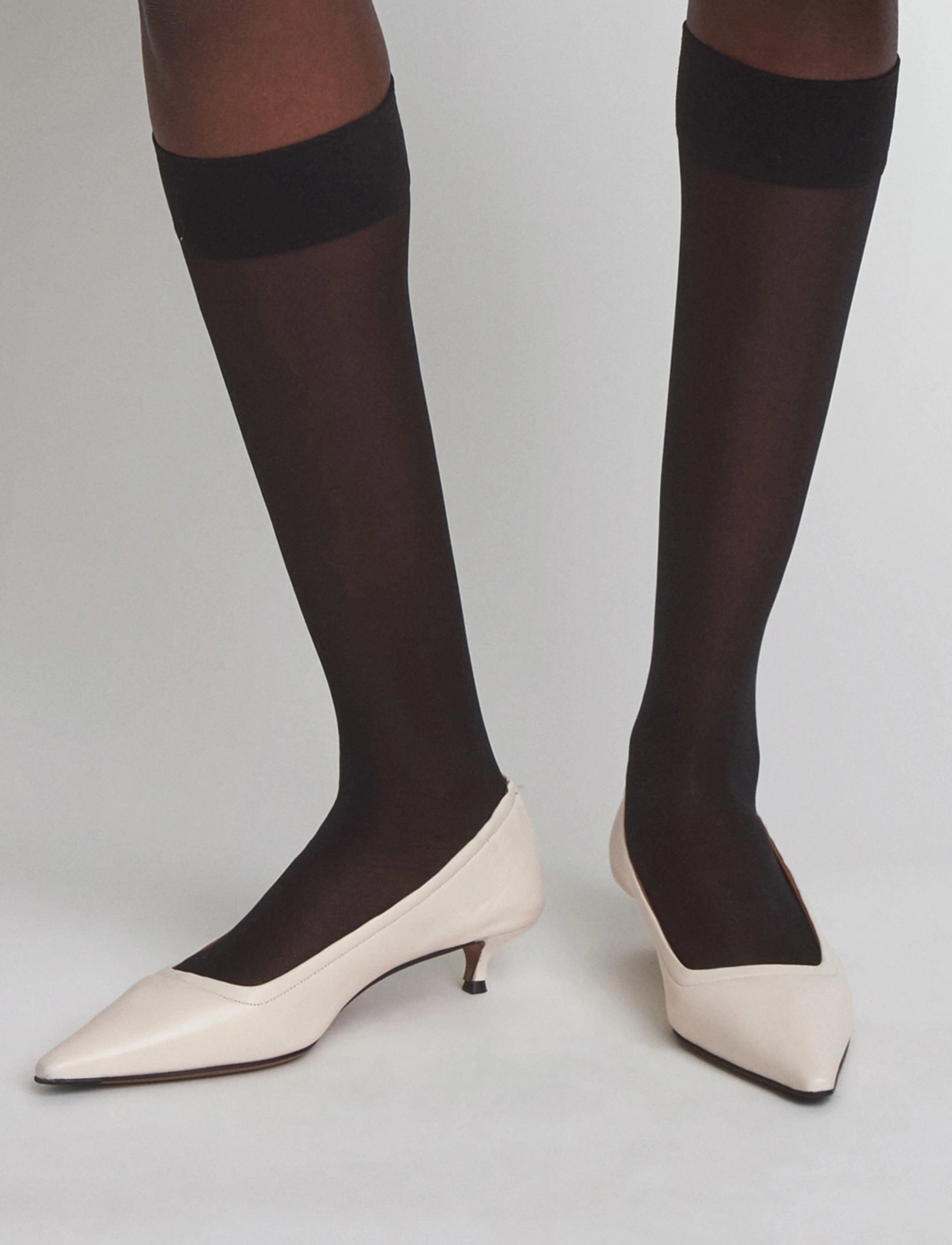 ATP Atelier Valfurva Linen Shiny Nappa, Kvinder, Kitten Heel Pumps, Cream, Str: 36