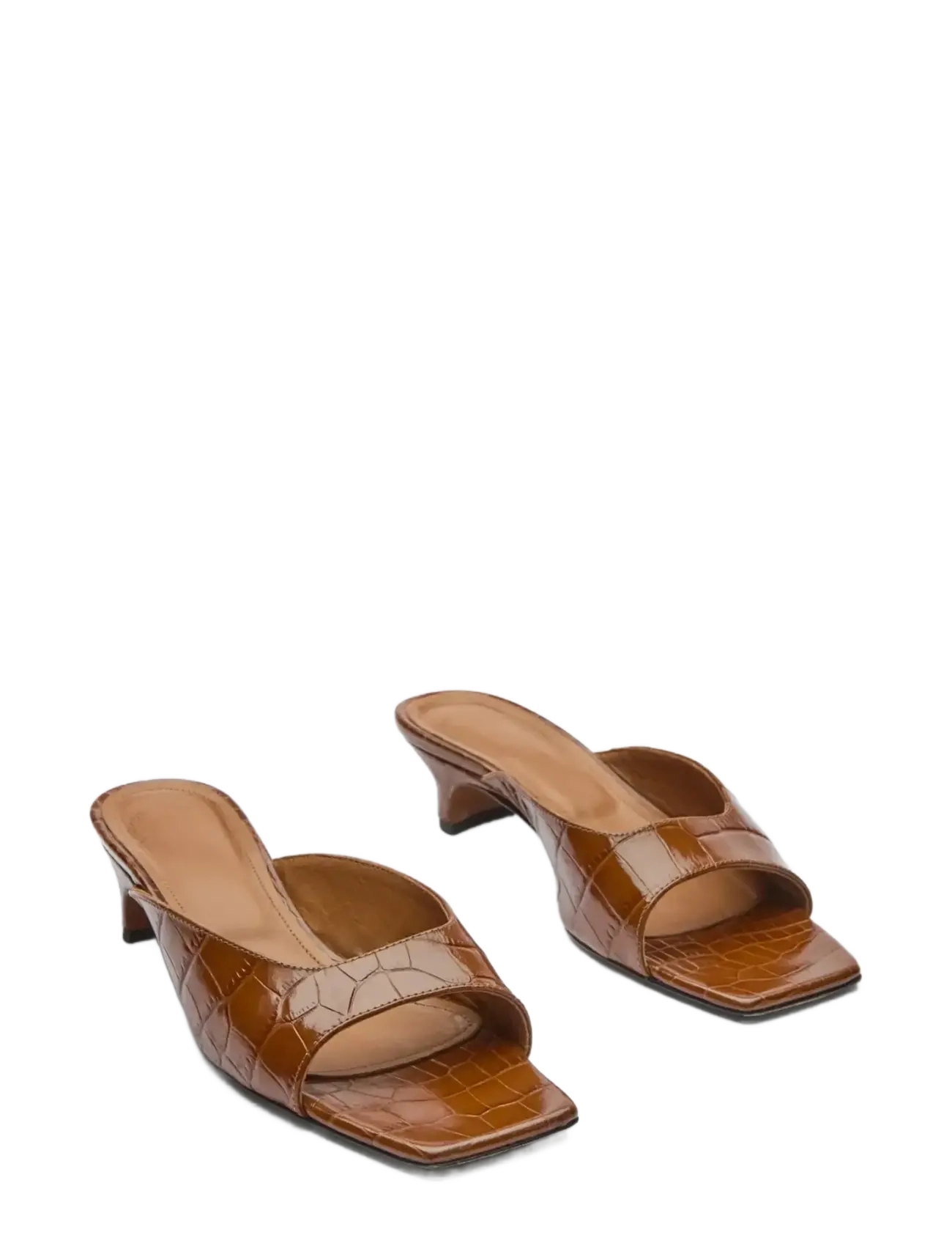 ATP Atelier - Tavenna Cannella Printed Croco - heeled mules - cannella - 2