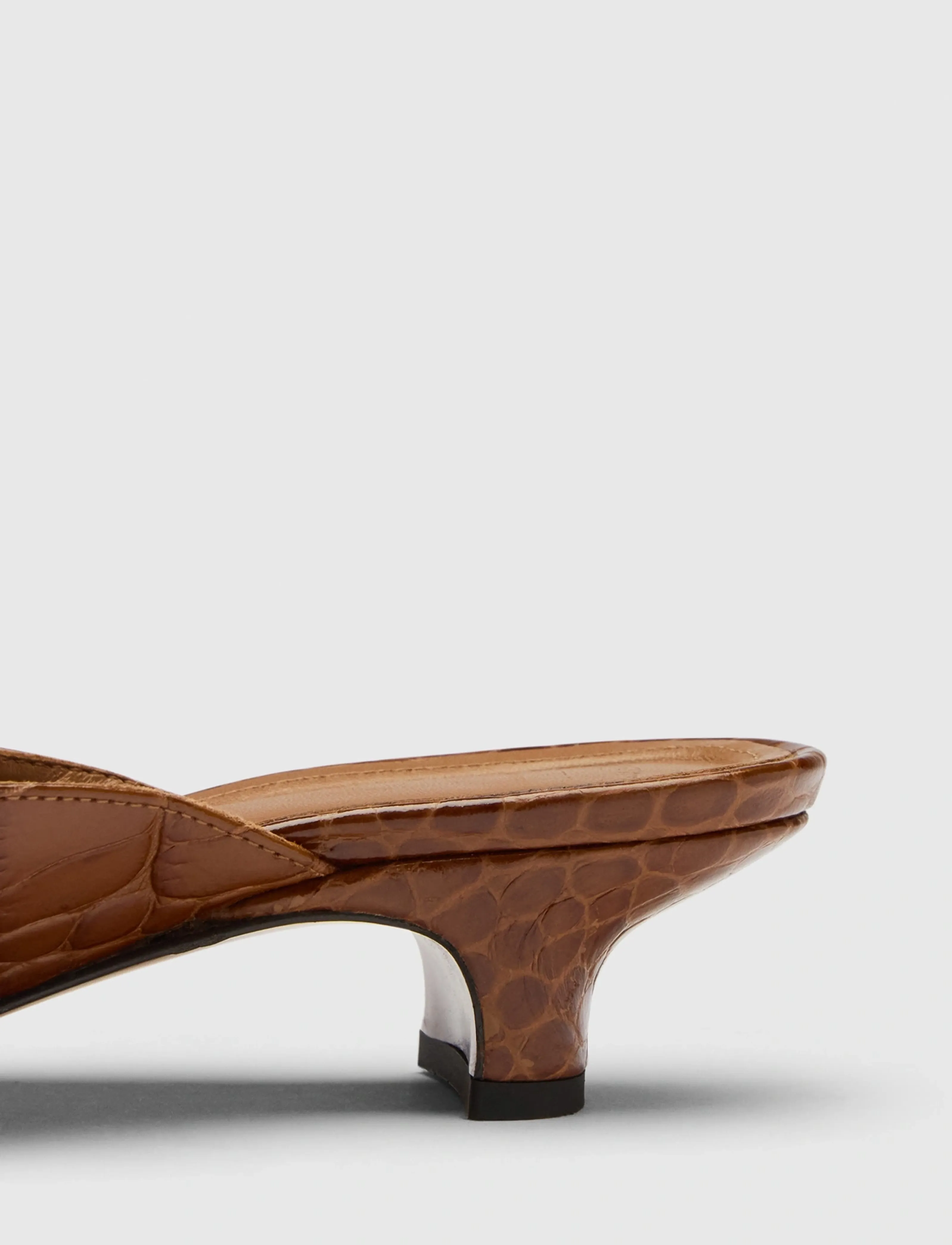 ATP Atelier - Tavenna Cannella Printed Croco - heeled mules - cannella - 3