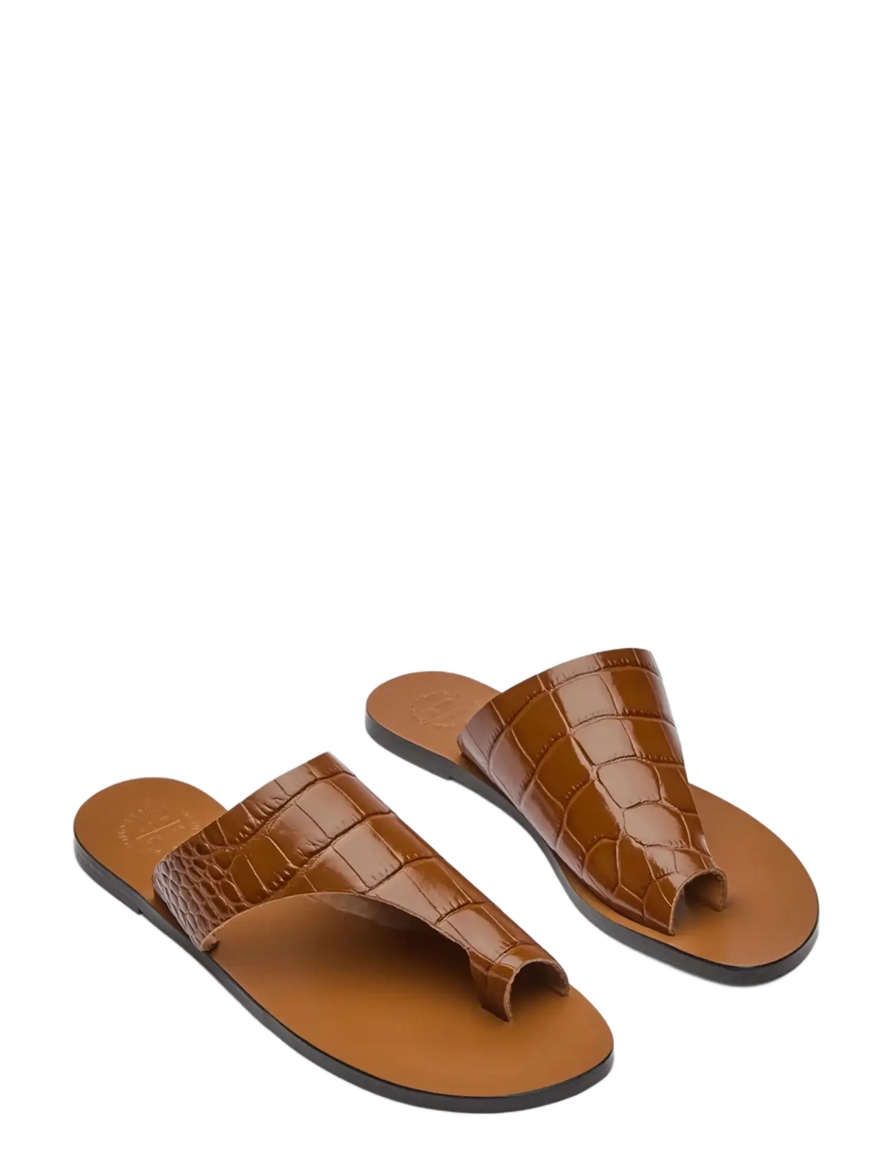 ATP Atelier - Rosa Cannella Printed Croco - platta sandaler - cannella - 1