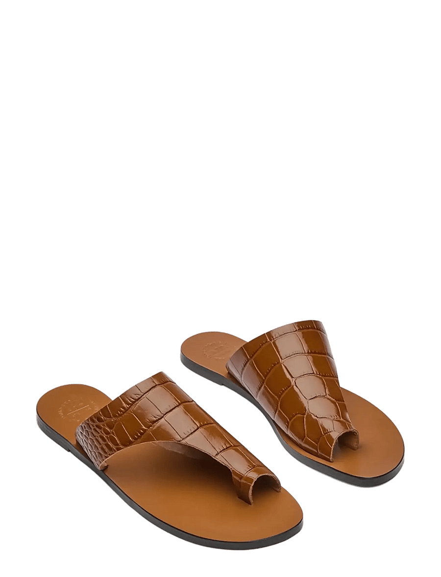 ATP Atelier - Rosa Cannella Printed Croco - platta sandaler - cannella - 1