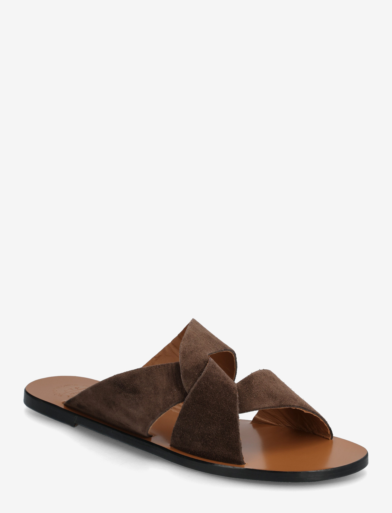 ATP Atelier - Allai Walnut Suede - flat sandals - walnut - 1