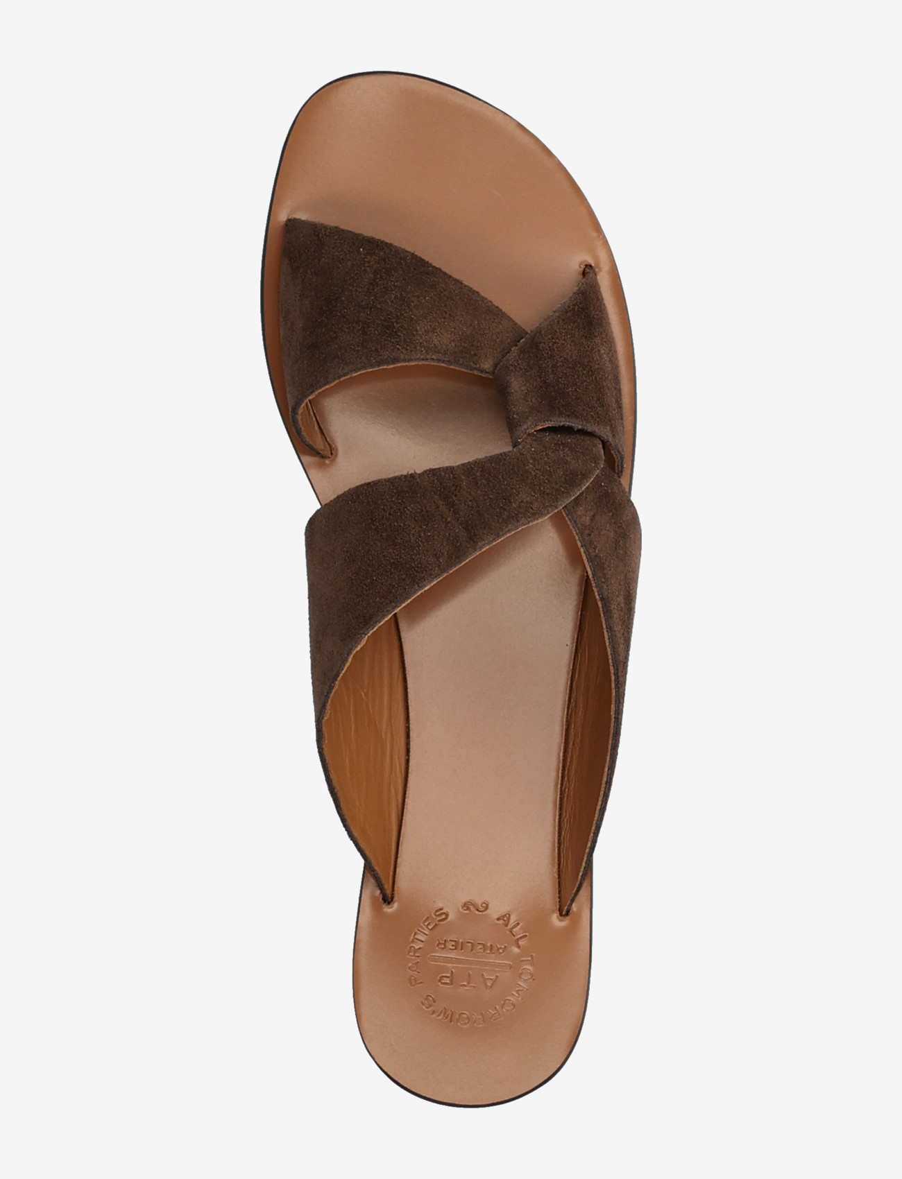 ATP Atelier - Allai Walnut Suede - flat sandals - walnut - 4