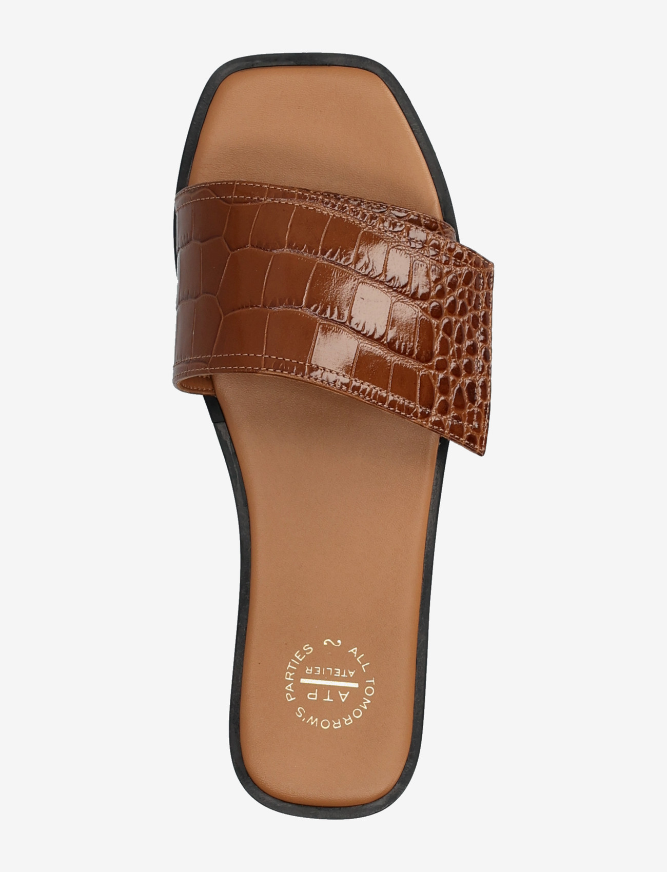 ATP Atelier - Tirano Cannella Printed Croco - flat mules - cannella - 3