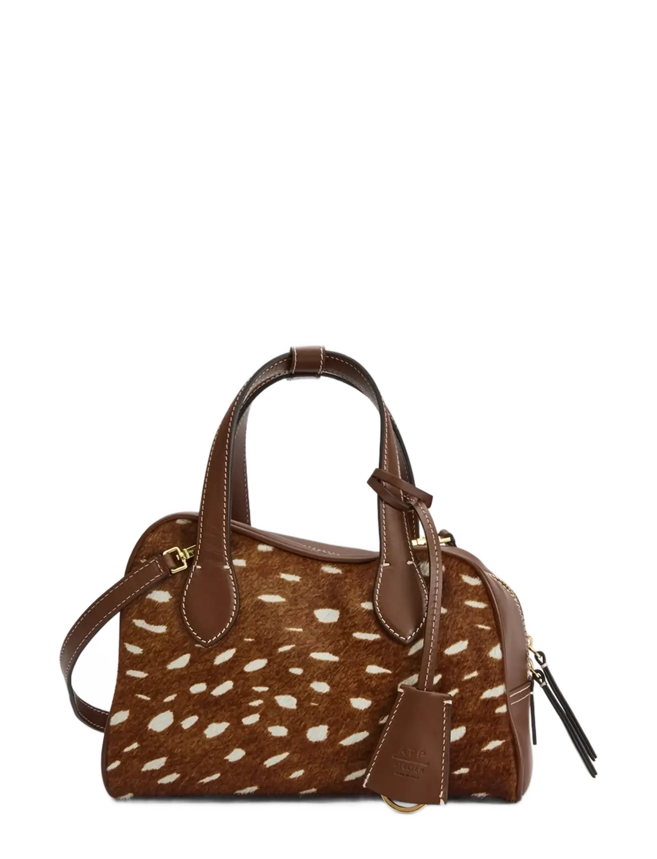 ATP Atelier Ormelle Cannella Printed Cerbiatto Pony/Vacchetta - Top handle - CANNELLA / brown