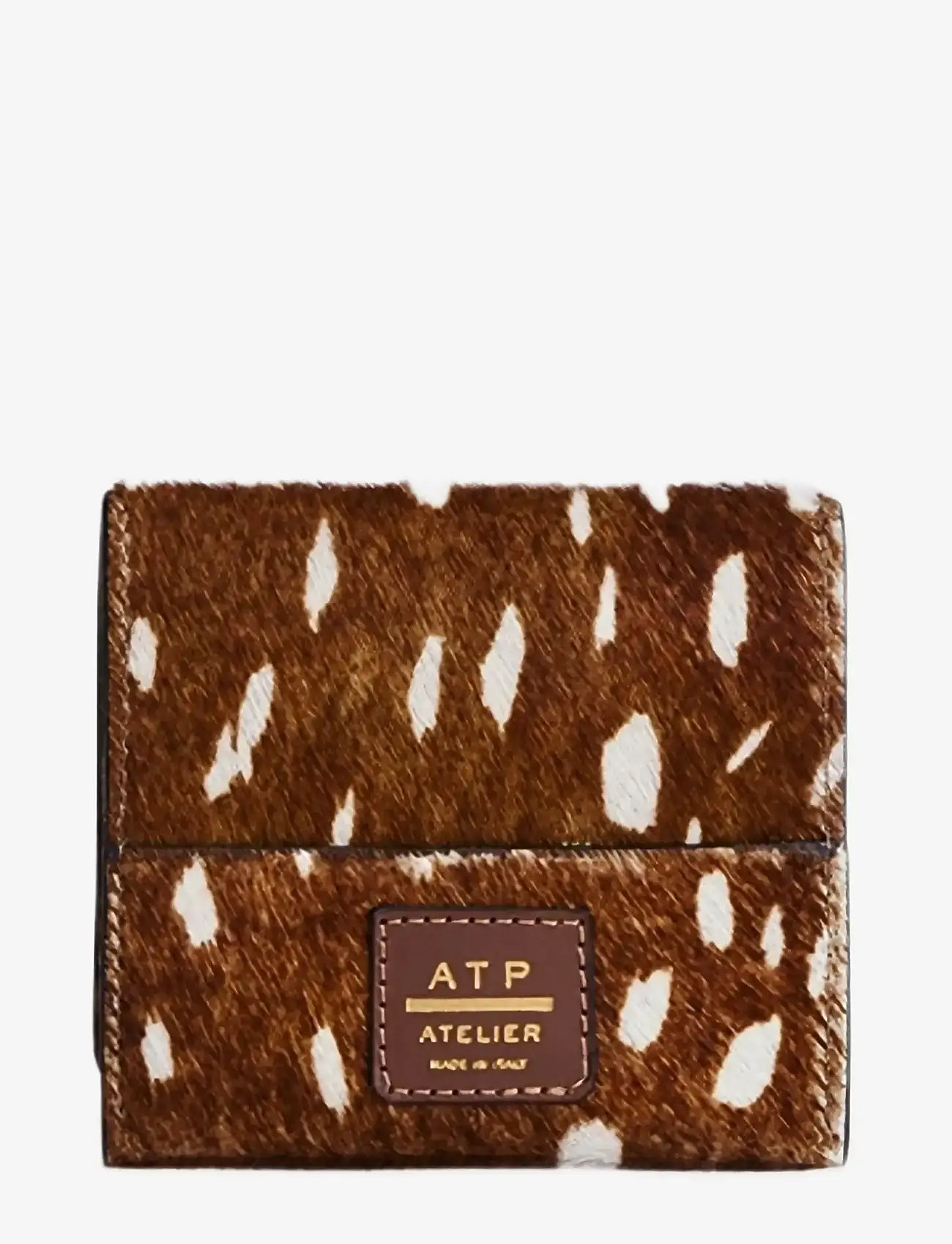 ATP Atelier - Olba Cannella Printed Cerbiatto Pony/Vacchetta - plånböcker - cannella - 2