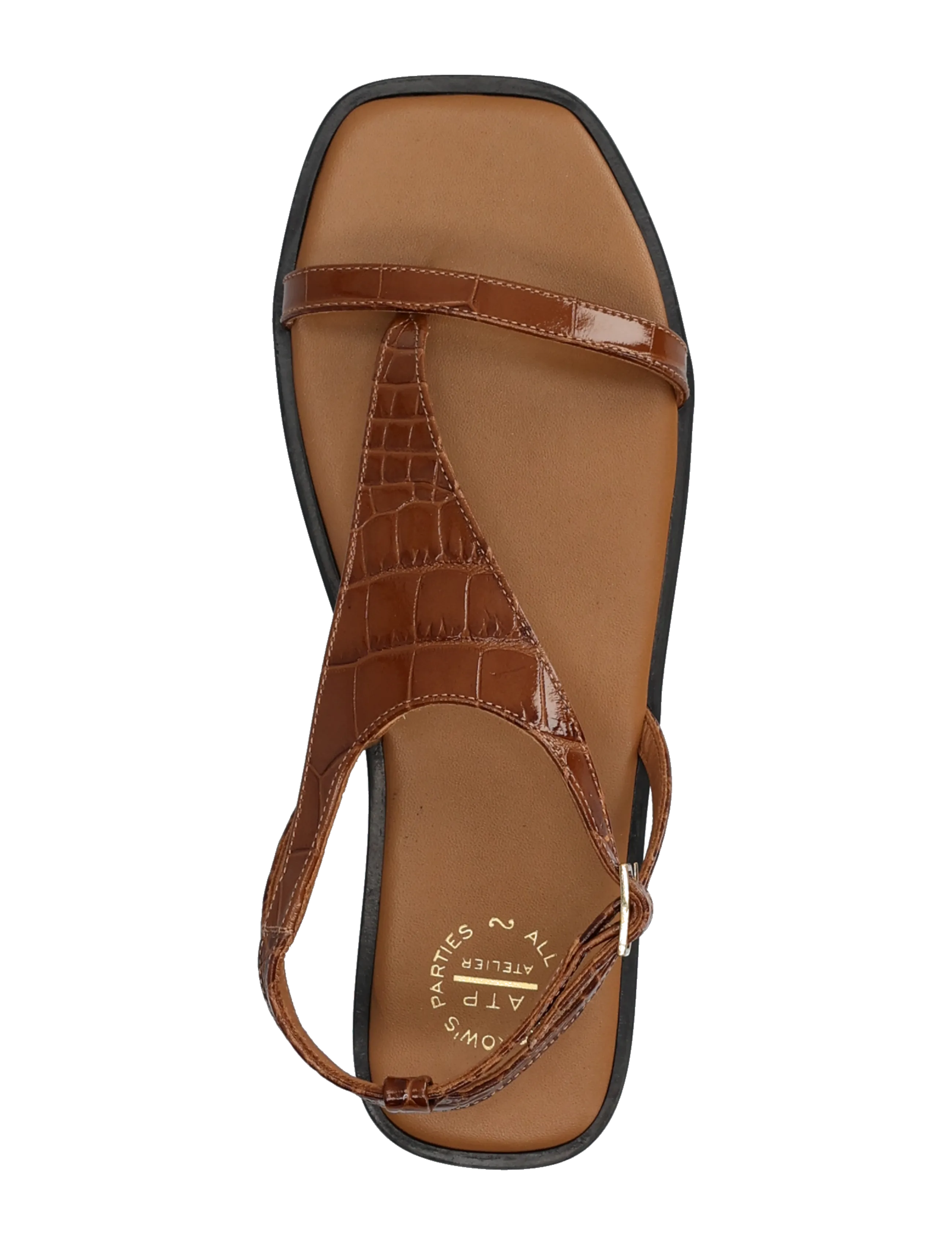 ATP Atelier - Livo Cannella Printed Croco - płaskie sandały - cannella - 3