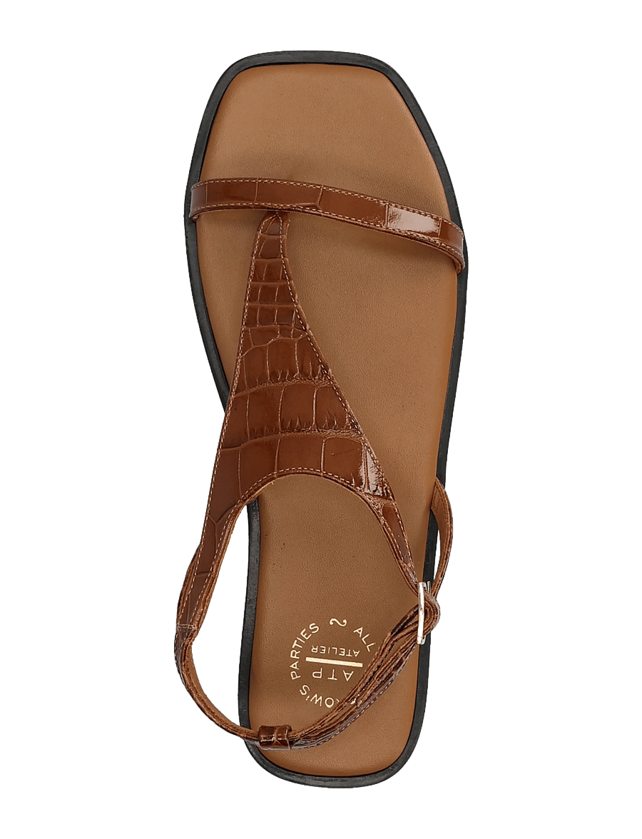 ATP Atelier - Livo Cannella Printed Croco - madalad sandaalid - cannella - 3