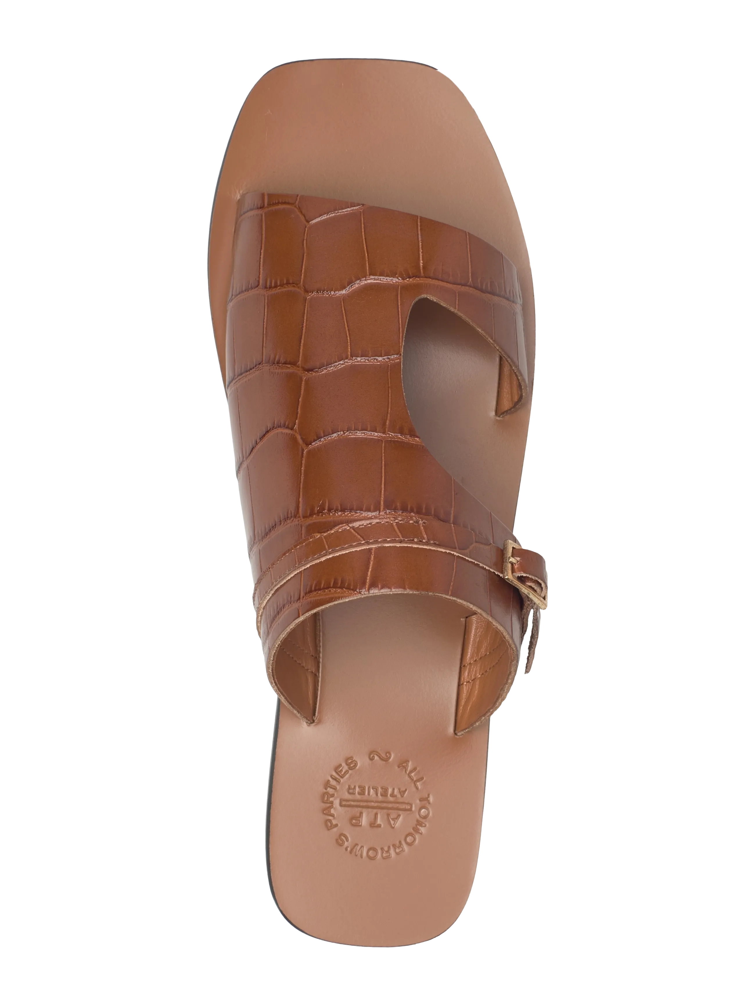 ATP Atelier - Varna Cannella Printed Croco - flat sandals - cannella - 3