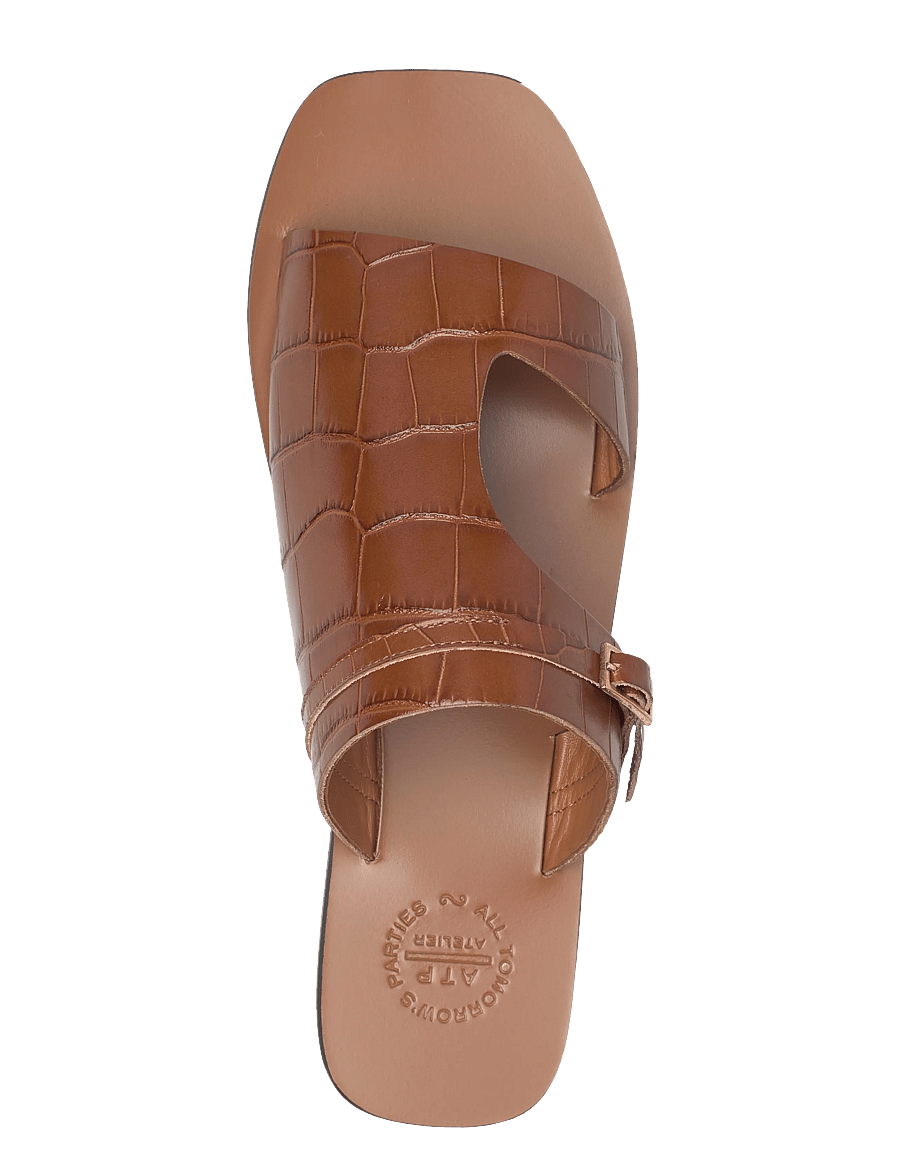 ATP Atelier - Varna Cannella Printed Croco - flade sandaler - cannella - 3