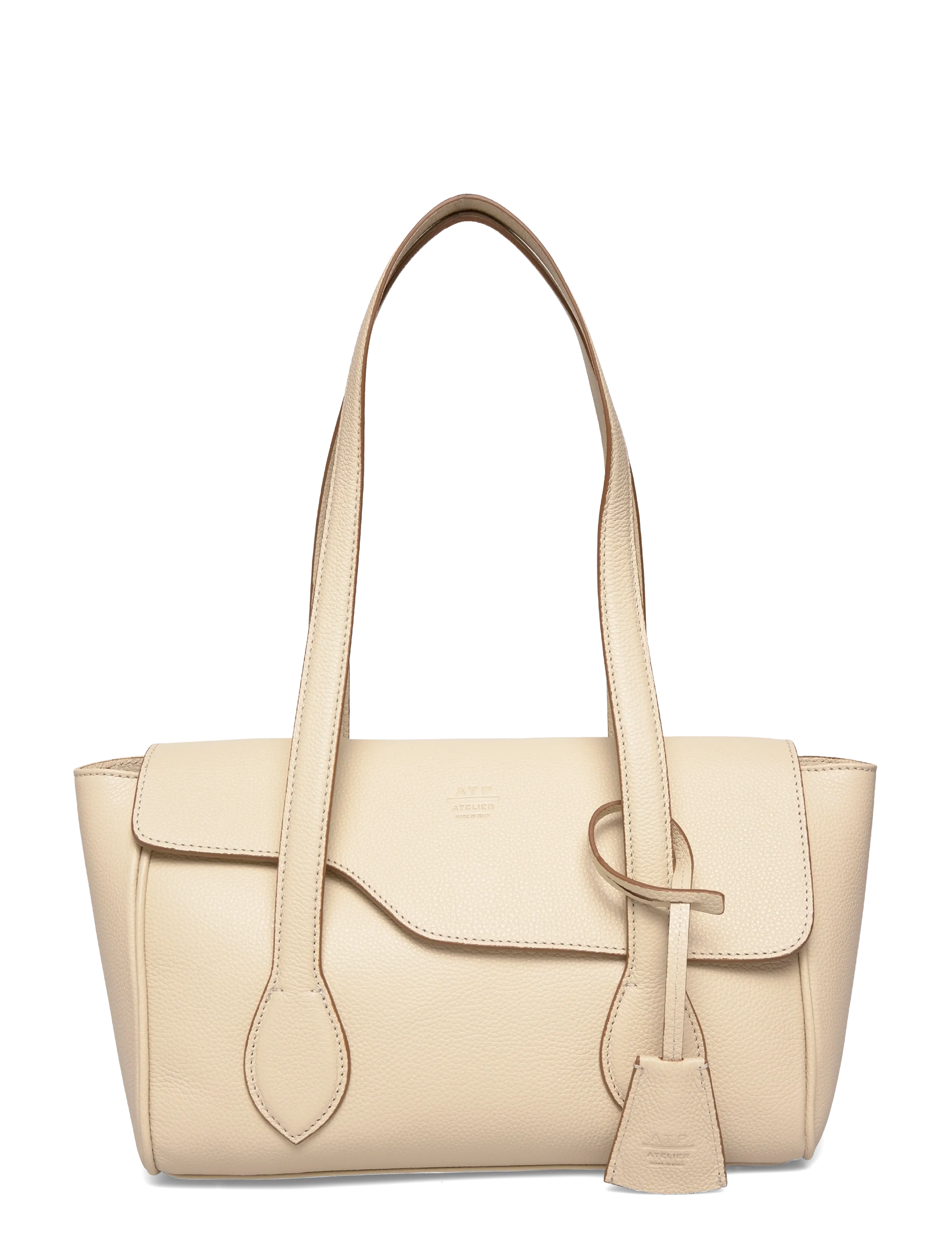 ATP Atelier Eira Mandorla Grained Calf, Kvinder, Struktureret Shopper Taske, Cream, Str: ONE SIZE