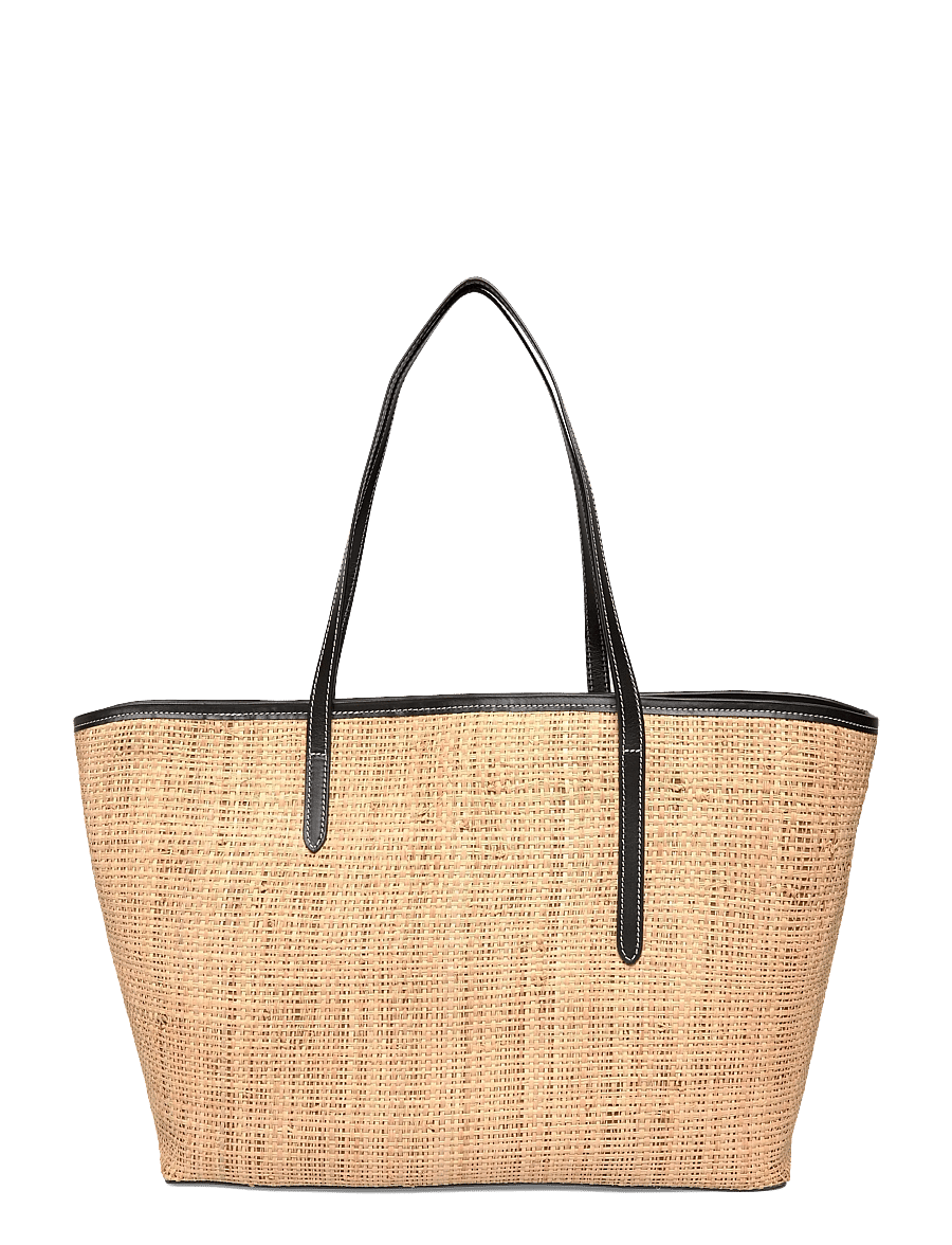 ATP Atelier - Eraclea Natural/Black Raffia/Vacchetta - shopperki - natural/black - 1