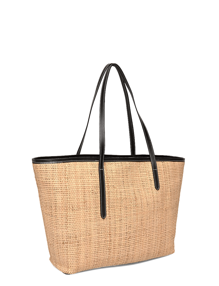 ATP Atelier - Eraclea Natural/Black Raffia/Vacchetta - shopperki - natural/black - 2