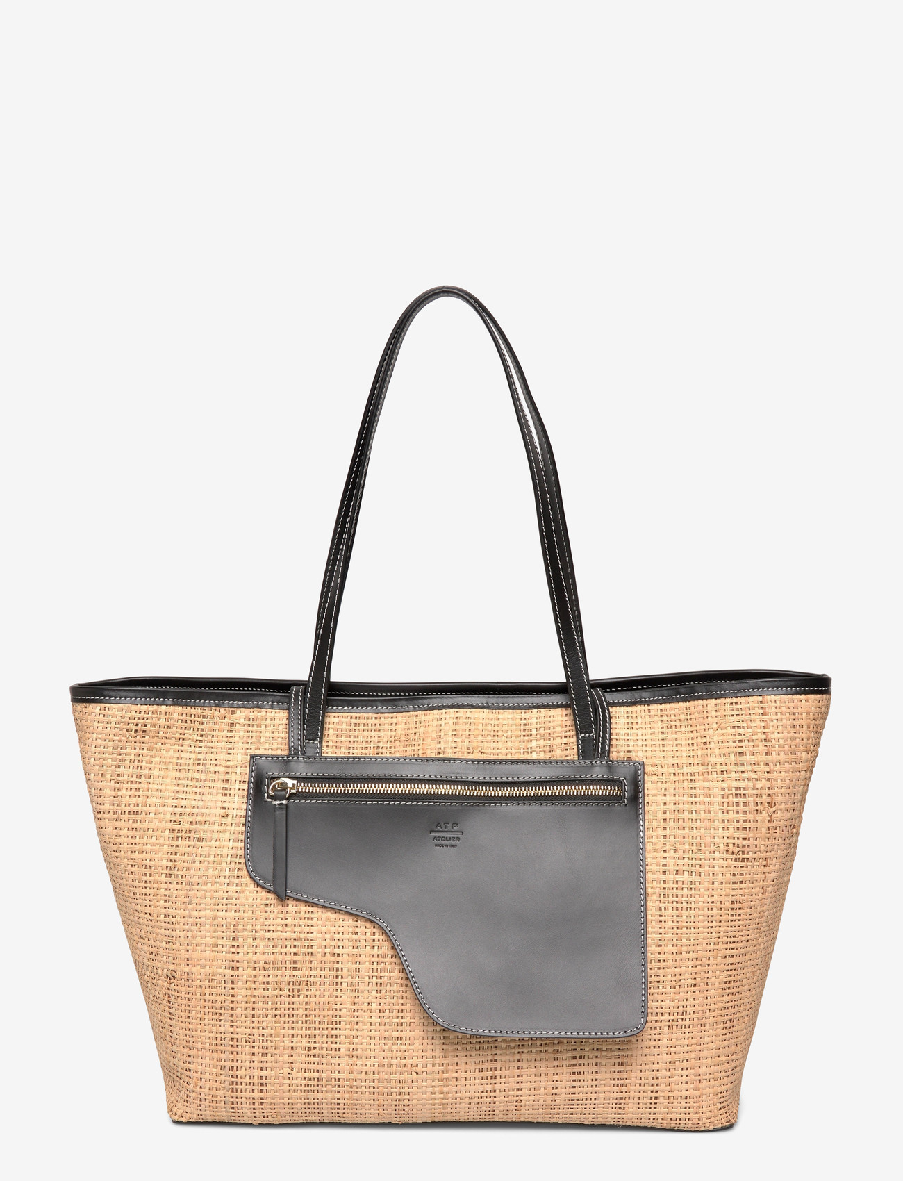 ATP Atelier - Eraclea Natural/Black Raffia/Vacchetta - shoppere - natural/black - 3