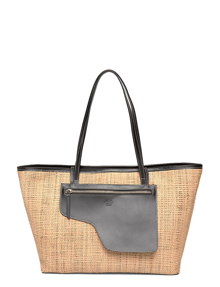 ATP Atelier - Eraclea Natural/Black Raffia/Vacchetta - shopperki - natural/black - 3
