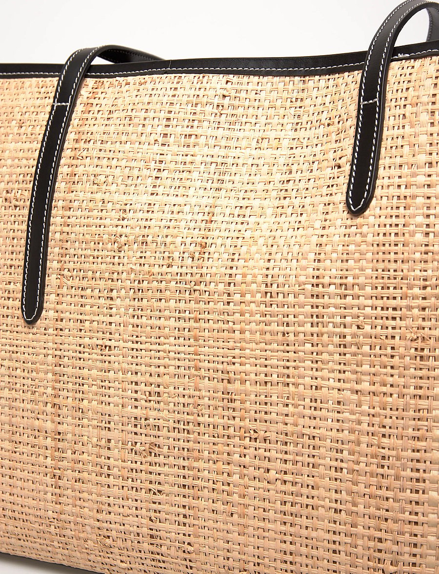 ATP Atelier - Eraclea Natural/Black Raffia/Vacchetta - shopperki - natural/black - 4